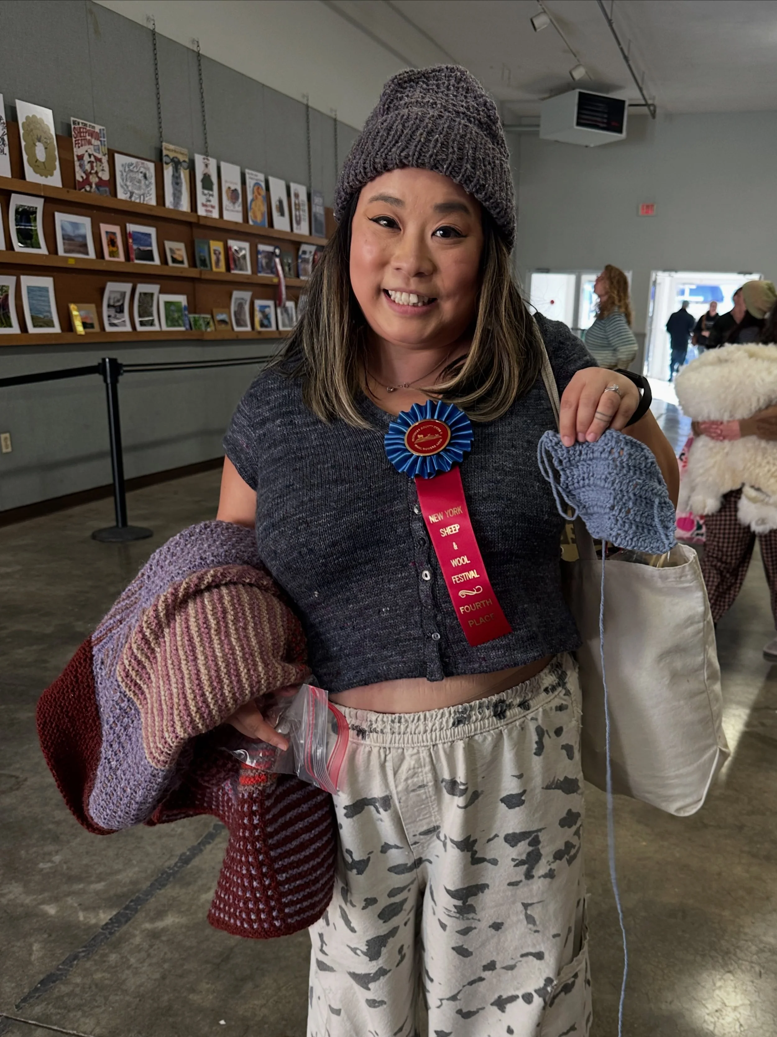 Hella sad I didn&rsquo;t place for the first time in the four years I&rsquo;ve done the chopstick speed knitting contest BUT still hella happy I got 4th in speed crocheting my second year doing the contest. Still my favorite events of @nysheepwool .