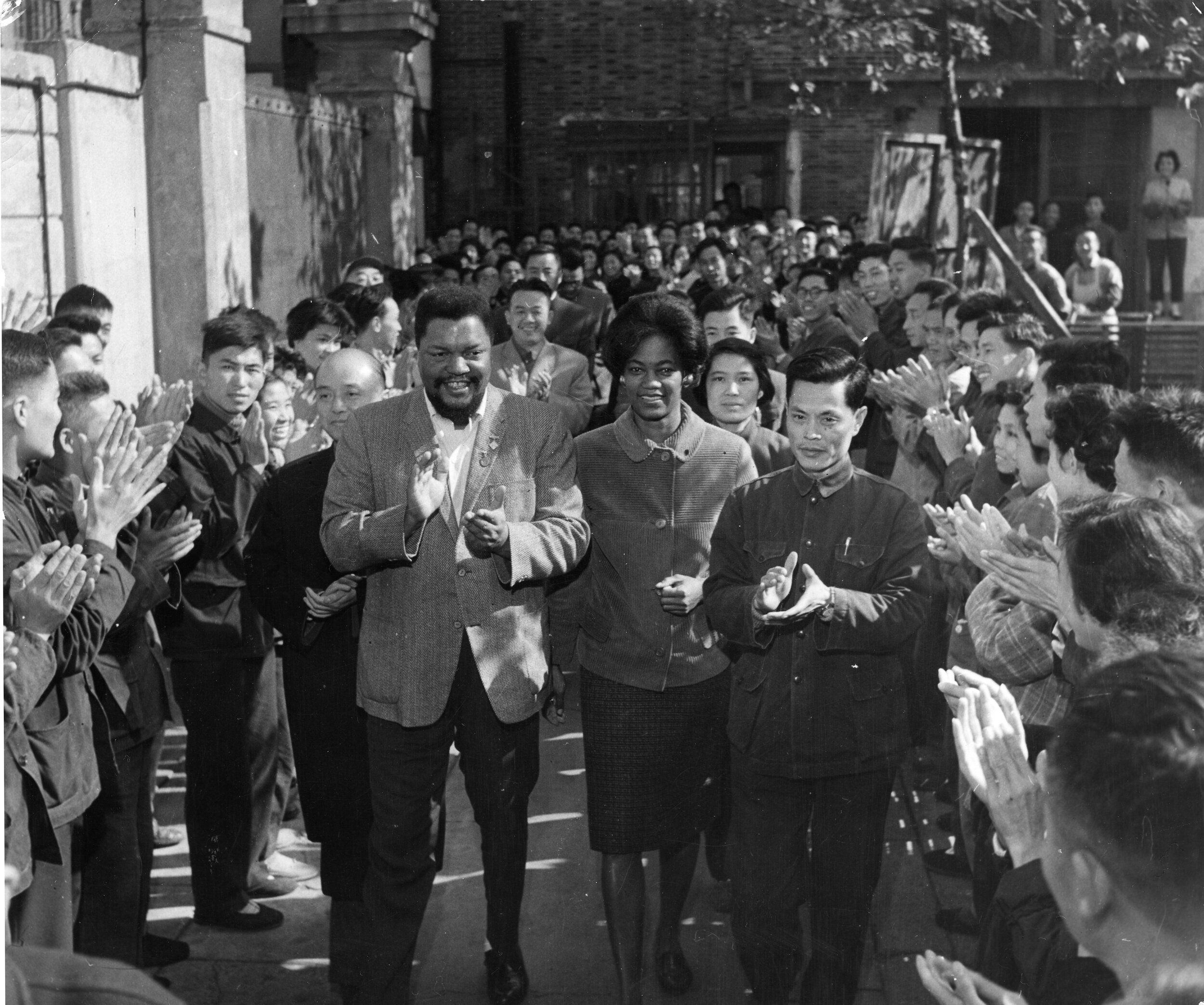  During the 1960s, China’s Communists attempted to cultivate relations with leftist activists in the United States. Here’s Robert Williams, an African-American radical, being feted in Beijing.  