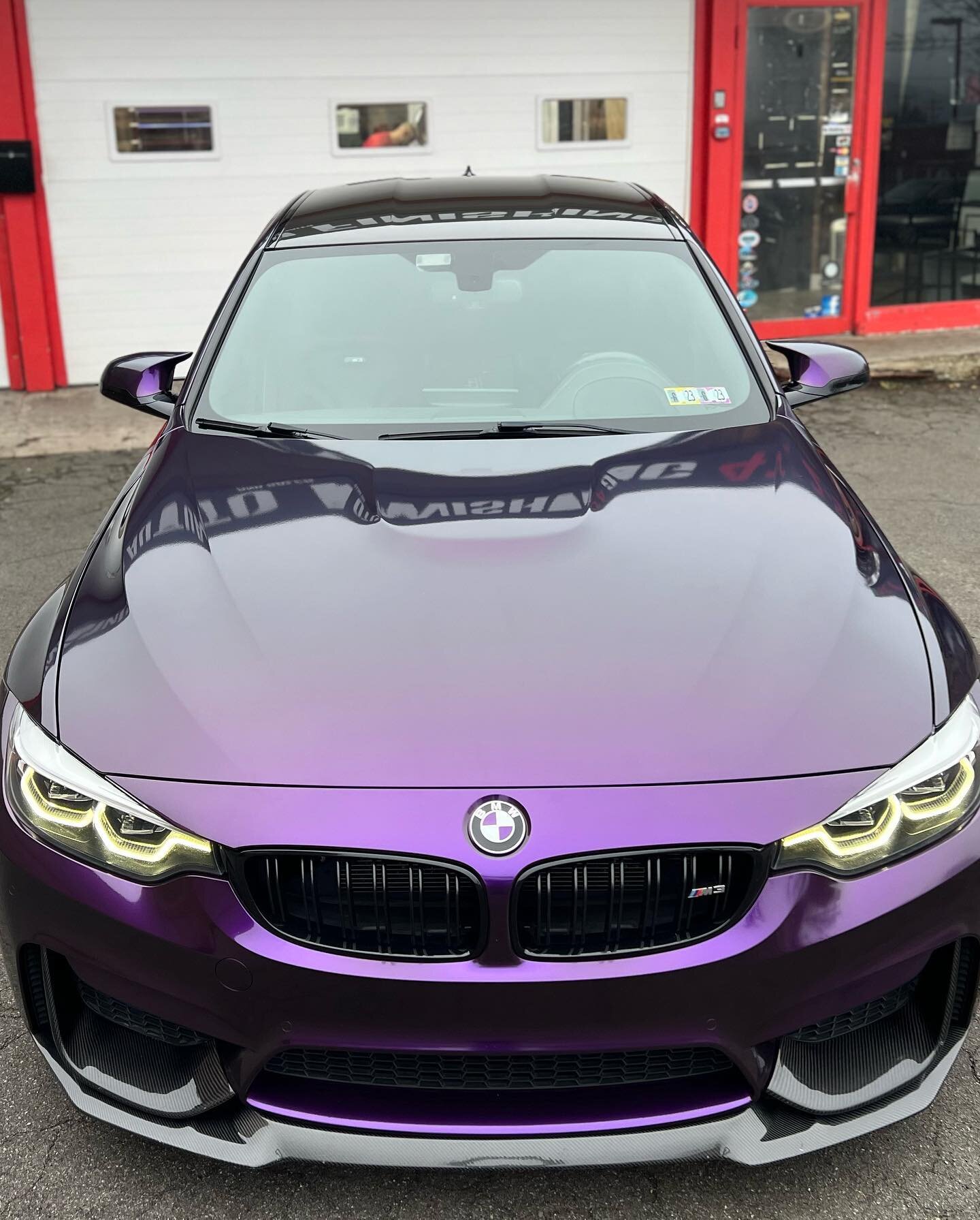 This @kpmfvinyl iridescent really transformed this M3 and we topped it off with @xpel fusion ceramic coating. We are big fans of this look to say the least. #bmw #f80m3 #uniqueautofinishing #kpmf