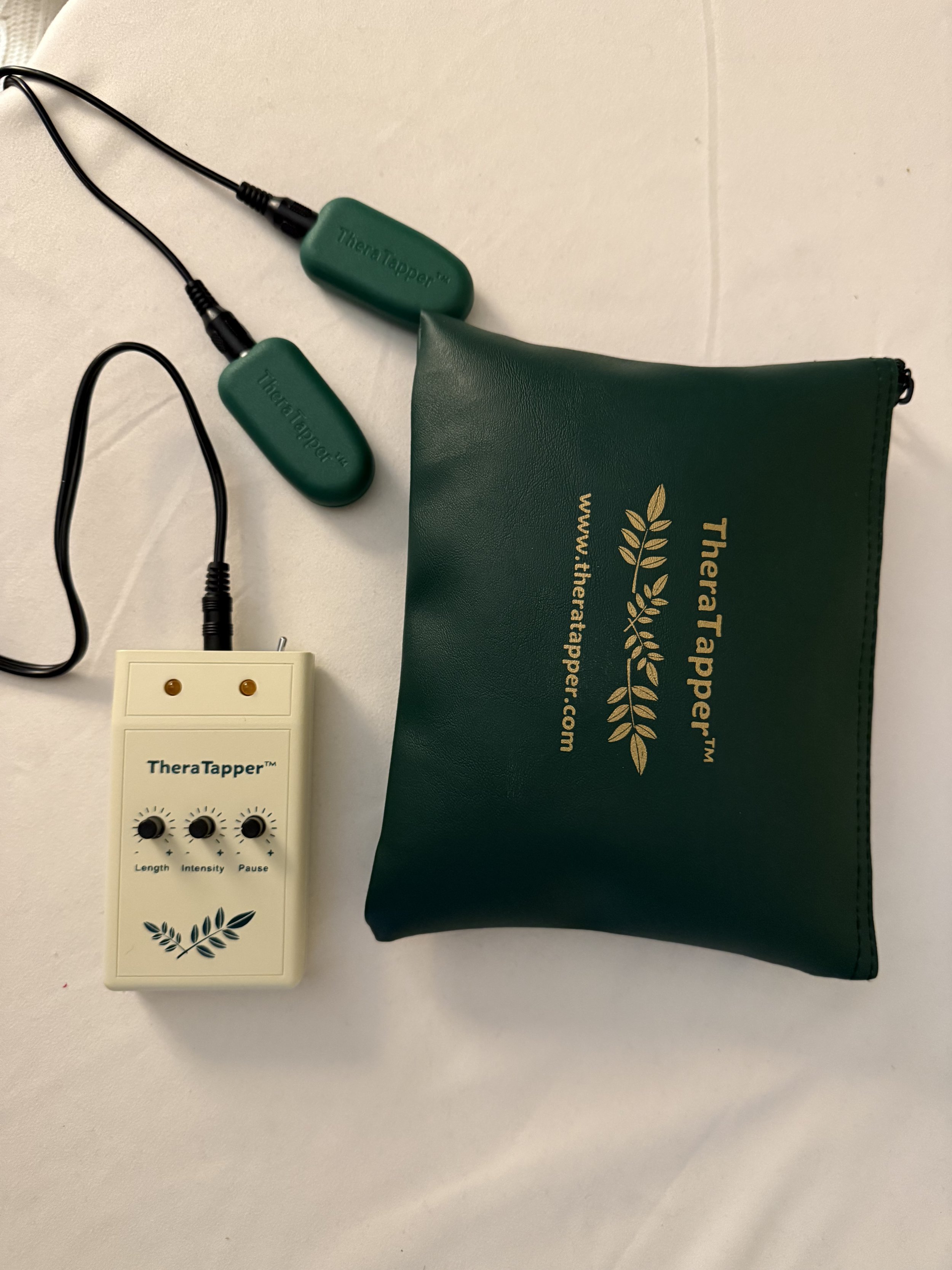 Gentle bilateral tappers used in EMDR therapy to help the brain process trauma safely.