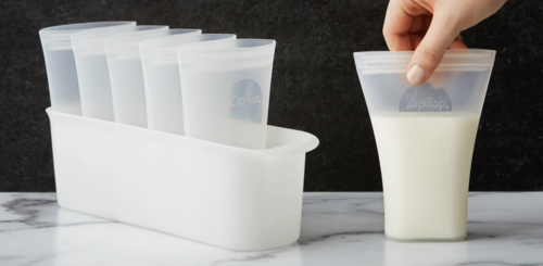 ZipTop Breast Milk Bag 6-Set + Freezer Tray