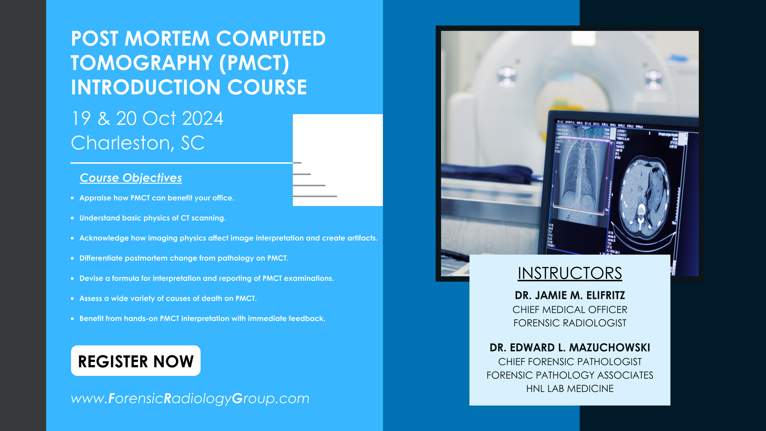 PMCT Introduction Course Registration — Forensic Radiology Group