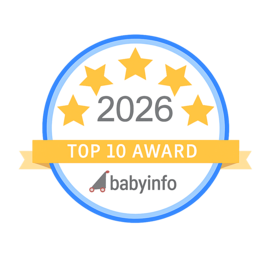 Baby Info Top 10 2026 Newborn photographer award badge