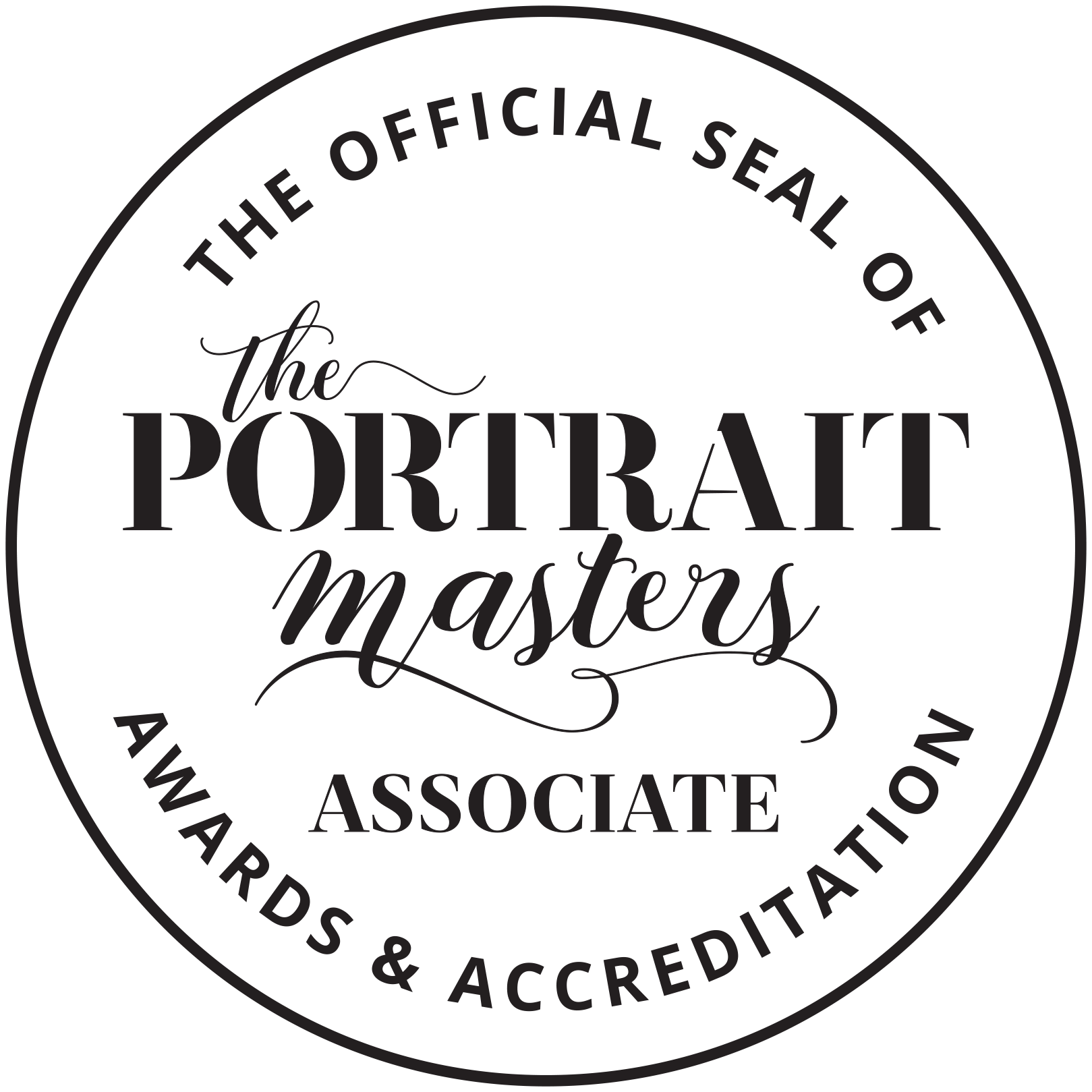 The Portait Masters Accreditation logo badge