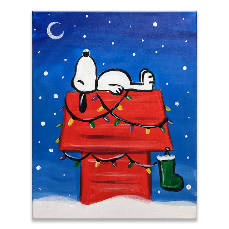 Sleepy Snoopy Paint &amp; Sip – Holiday Painting Class in Brookings