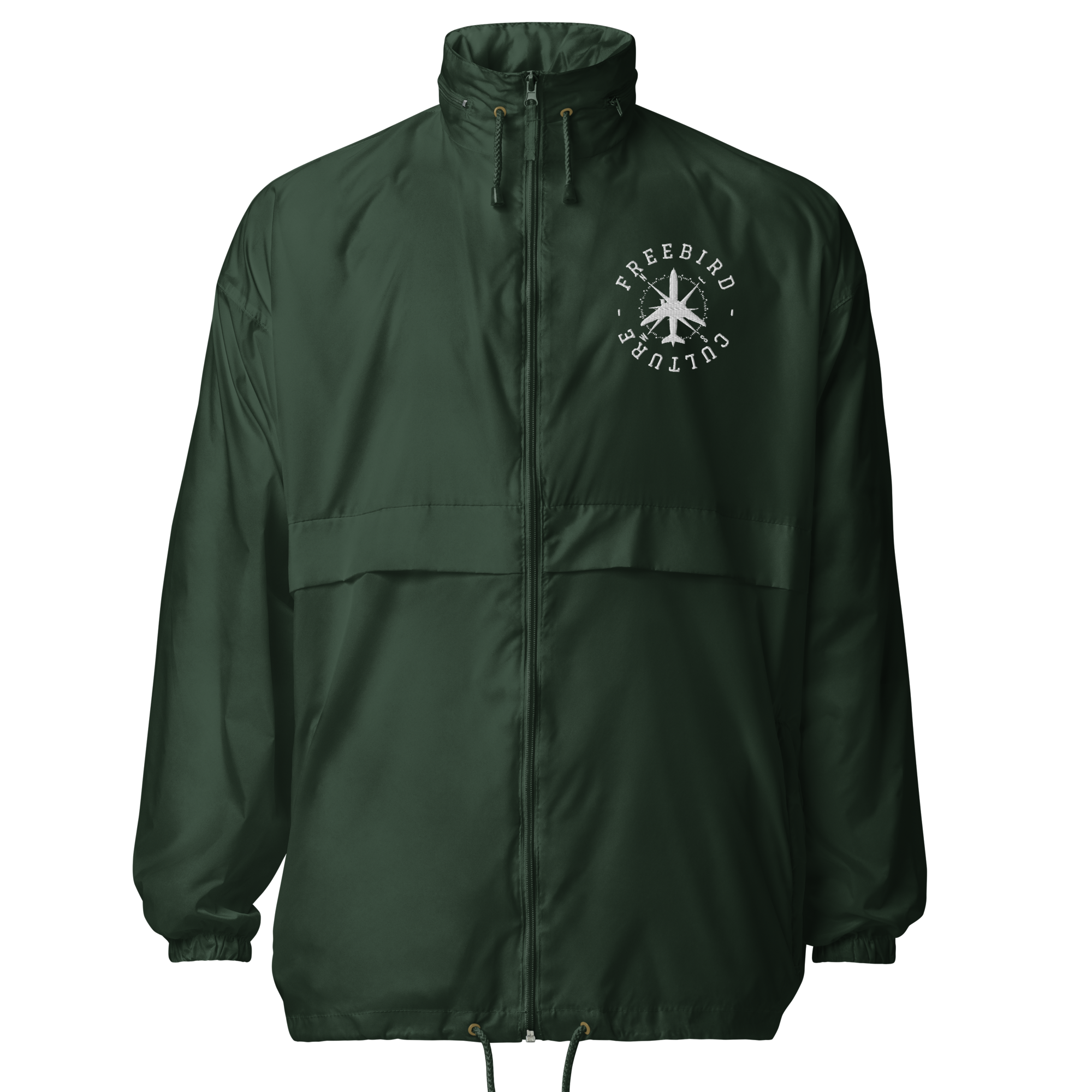 basic-unisex-windbreaker-forest-green-front-6506f73f7845e.png