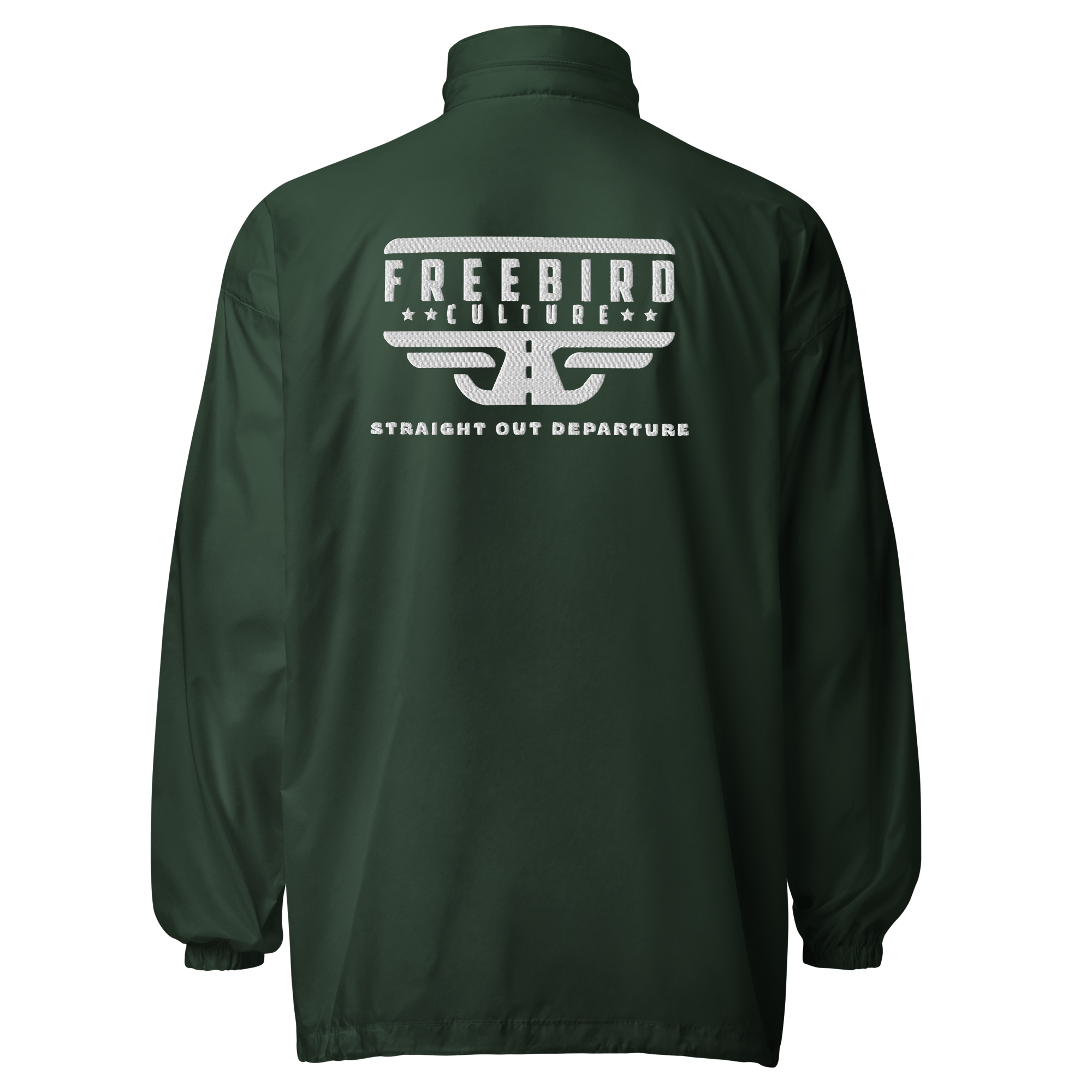 basic-unisex-windbreaker-forest-green-back-6506f73f78843.png