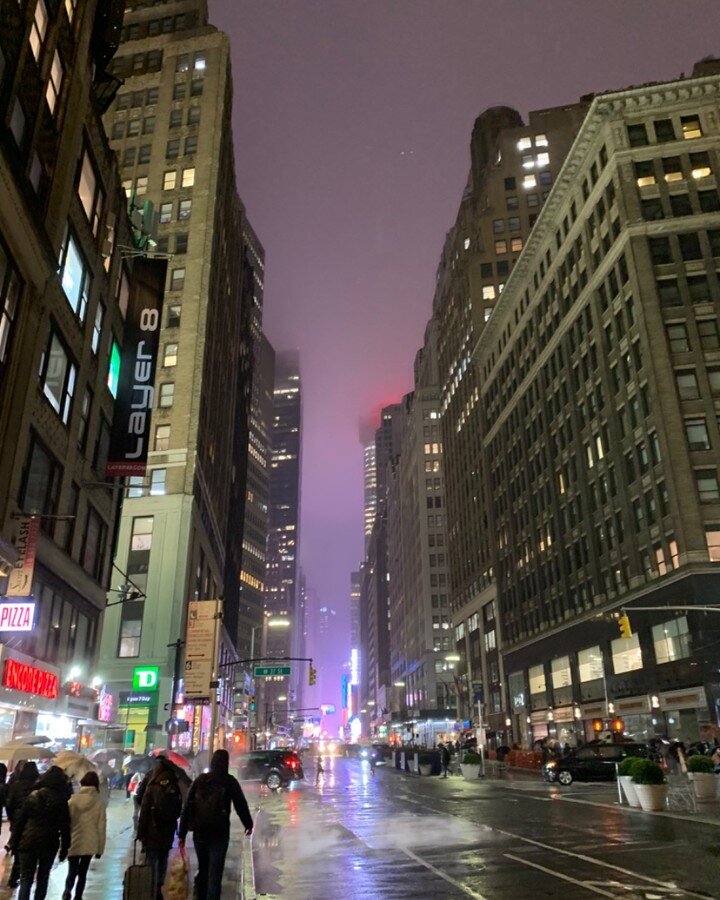 View north to Times Square #rain #christmasinnewyork