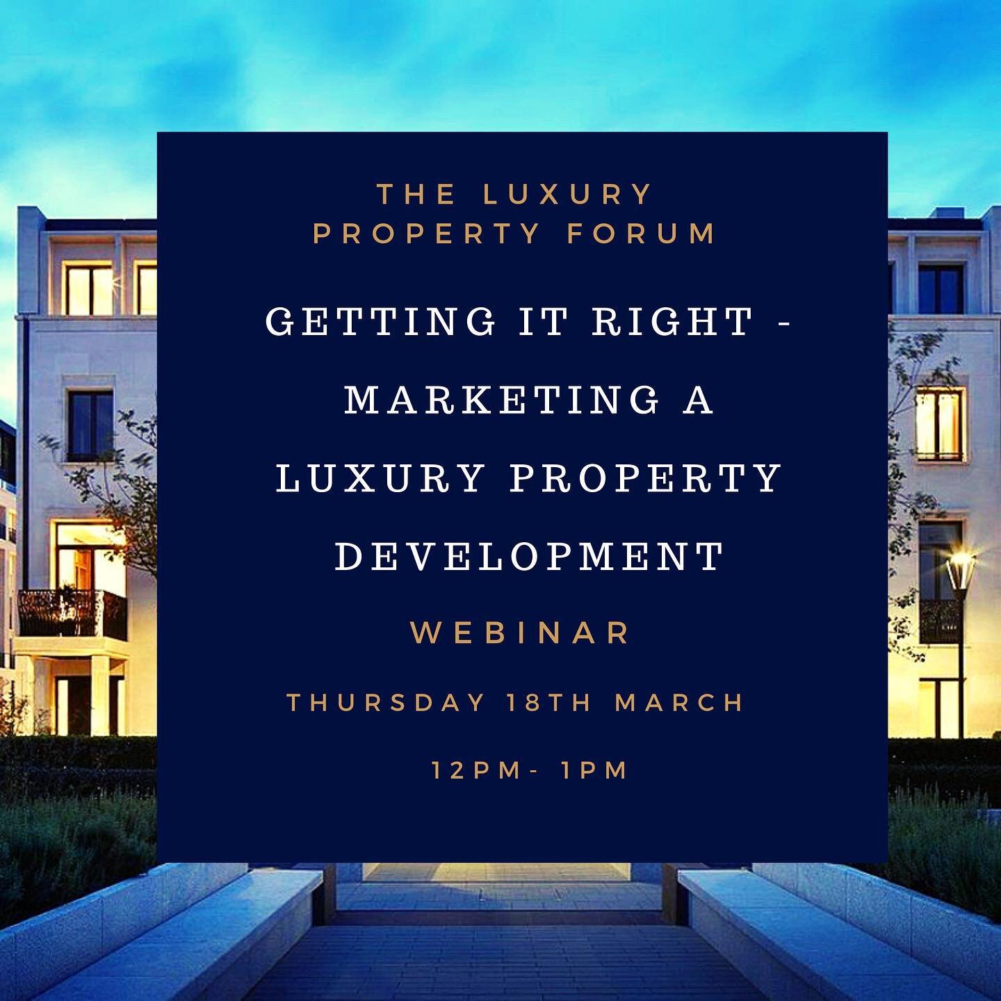 LPF WEBINAR THIS THURSDAY: Getting it Right: Marketing a Luxury Property Development taking place this Thursday 18 March 2021 at 12pm - register via the link in our bio. 

The UK luxury property industry has brought us some of the most ambitious, opu