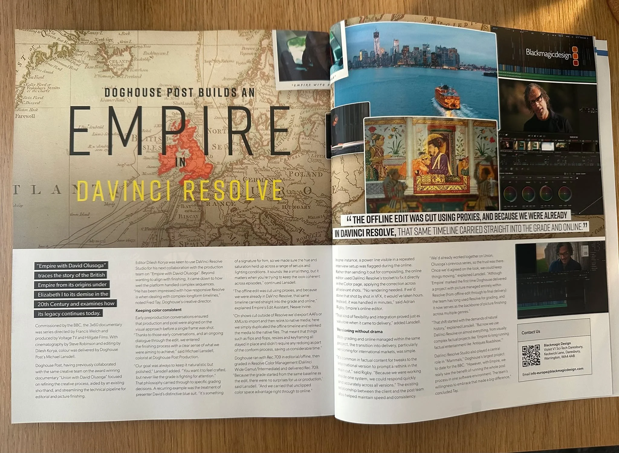 Did you spot us in this month&rsquo;s Televisual?
 
We&rsquo;re incredibly proud of the work delivered by Dilesh Korya, the Doghouse team, and Blackmagic Design, who collaborated on the DaVinci Resolve demo about Empire with David Olusoga,  presented