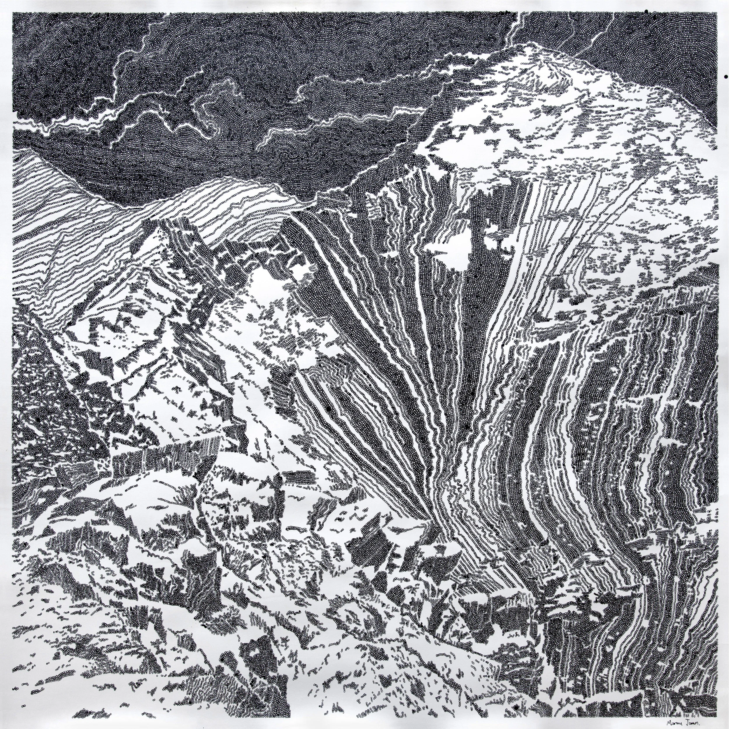 52.006680, -9.746580 2018, ink on paper, 1500mm x 1500mm