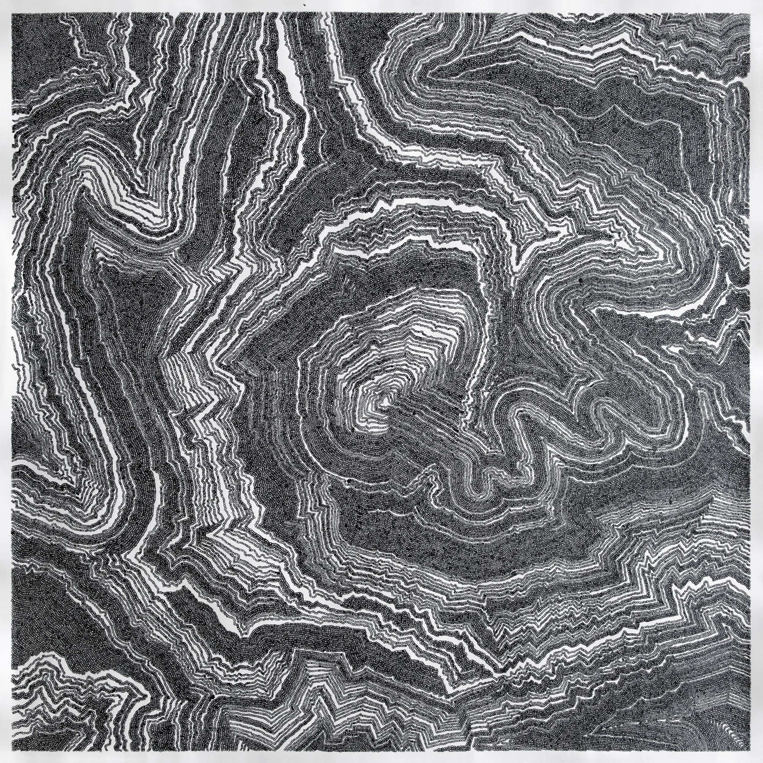 Grasberg II 2018, Ink on paper, 1500mm x 1500mm