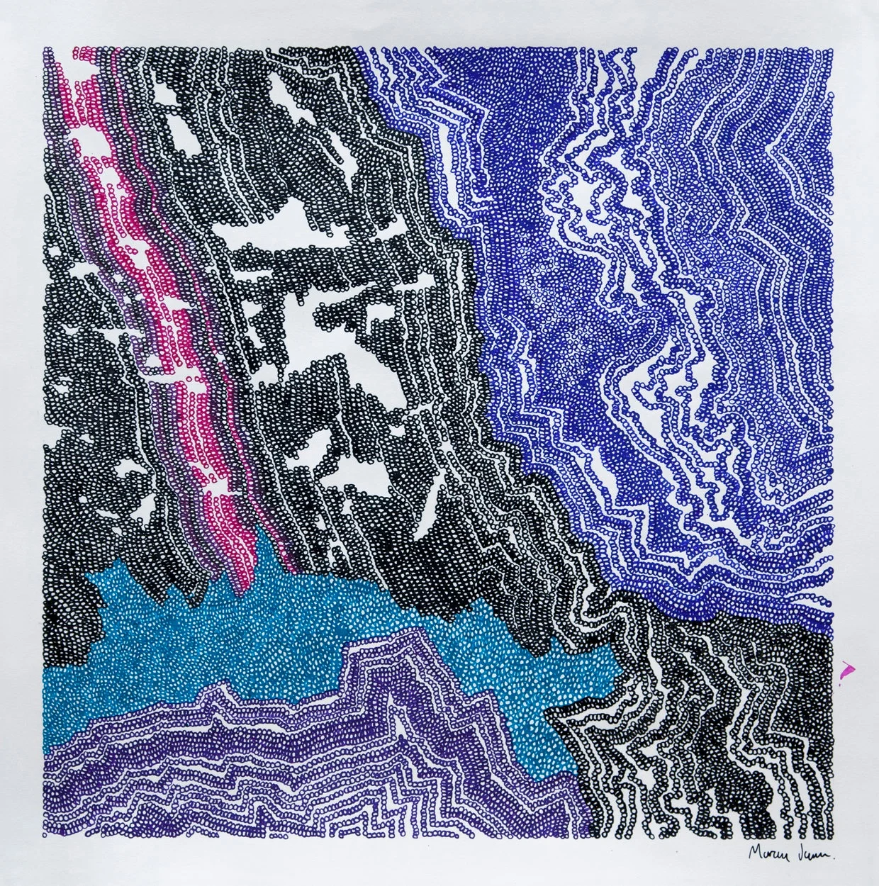 51.999782, -9.766182 2019, ink on paper, 560mm x 560mm