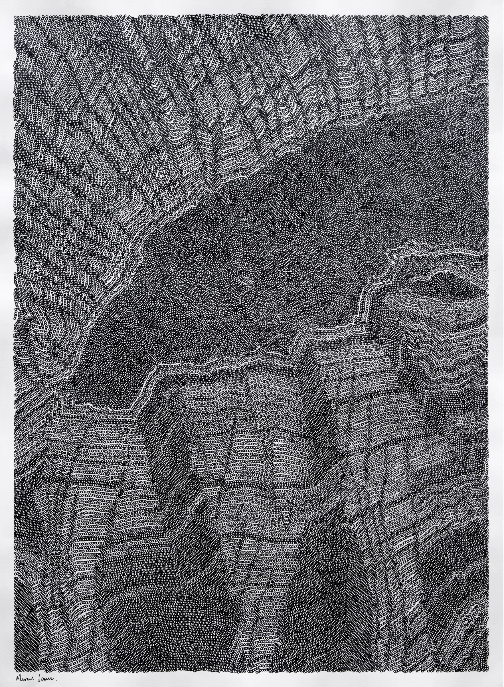 Larsen separation IV 2019, ink on paper, 838mm x 1143mm