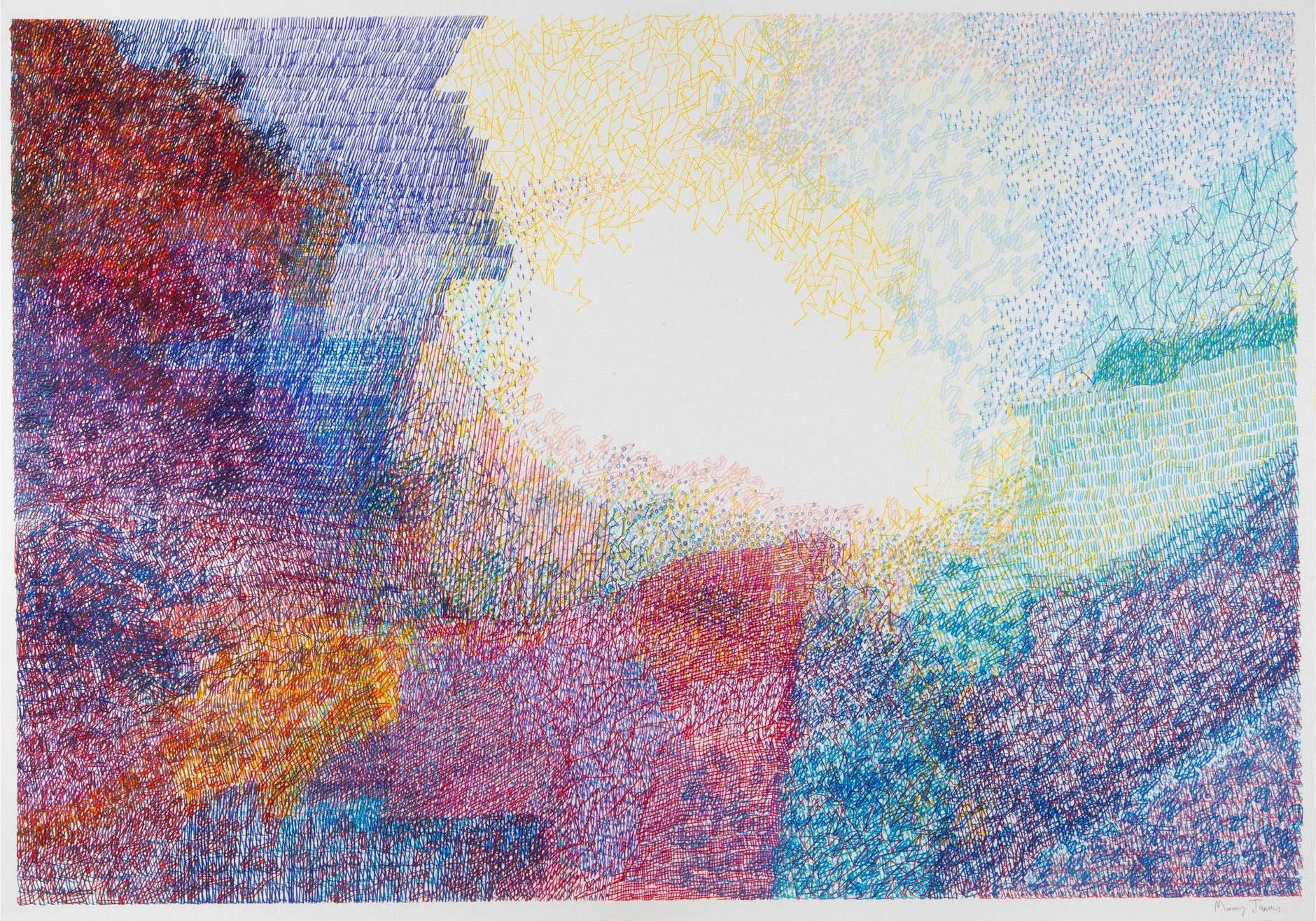 Ascending Stob Coire Nam Bieth 2015, colour pencil on Fabriano paper, 1410 x 1000mm