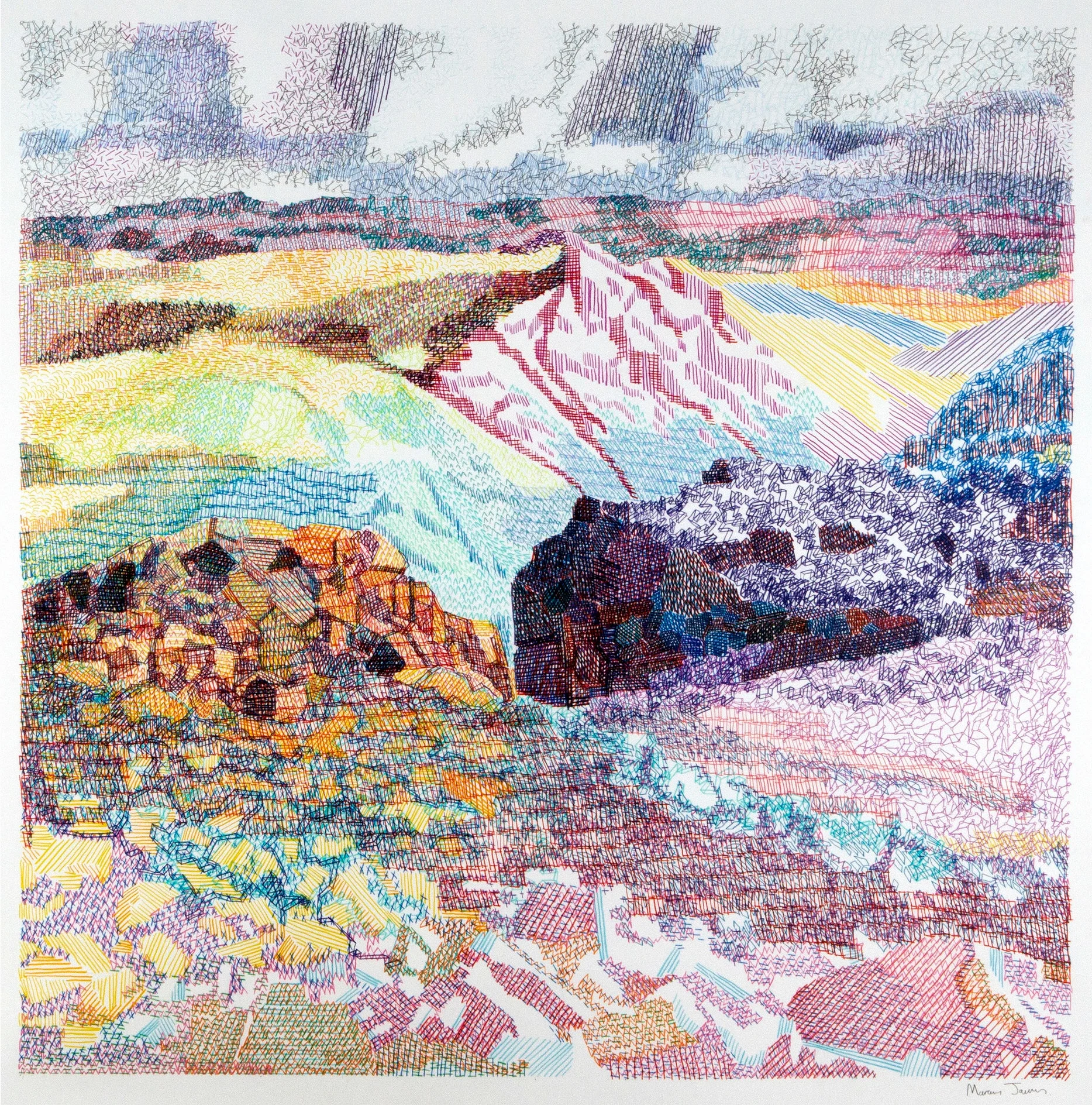 Ore Gap 2015, colour pencil on Fabriano paper, 1000 x 1000mm