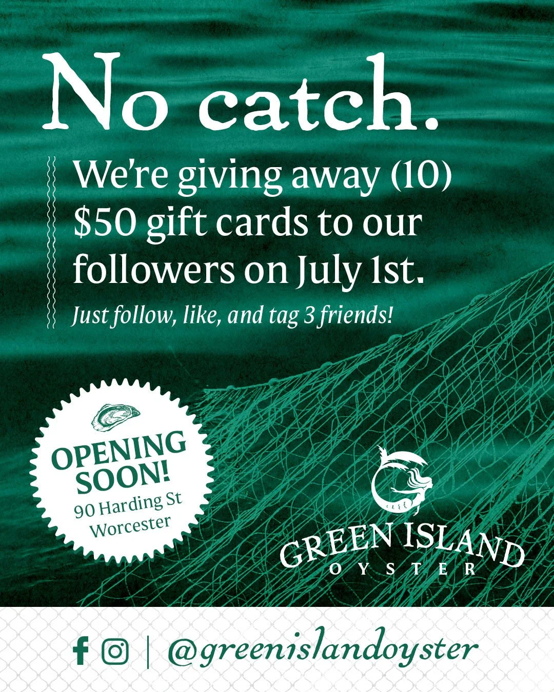 Let's show our newest baby some love! Green Island Oyster opens in just a couple of weeks and we're giving away (10) $50 Niche Hospitality Group gift cards to our followers!⁠
⁠
~~RULES~~⁠
⁠
🧜&zwj;♀️ Must be following @greenislandoyster (Instagram an