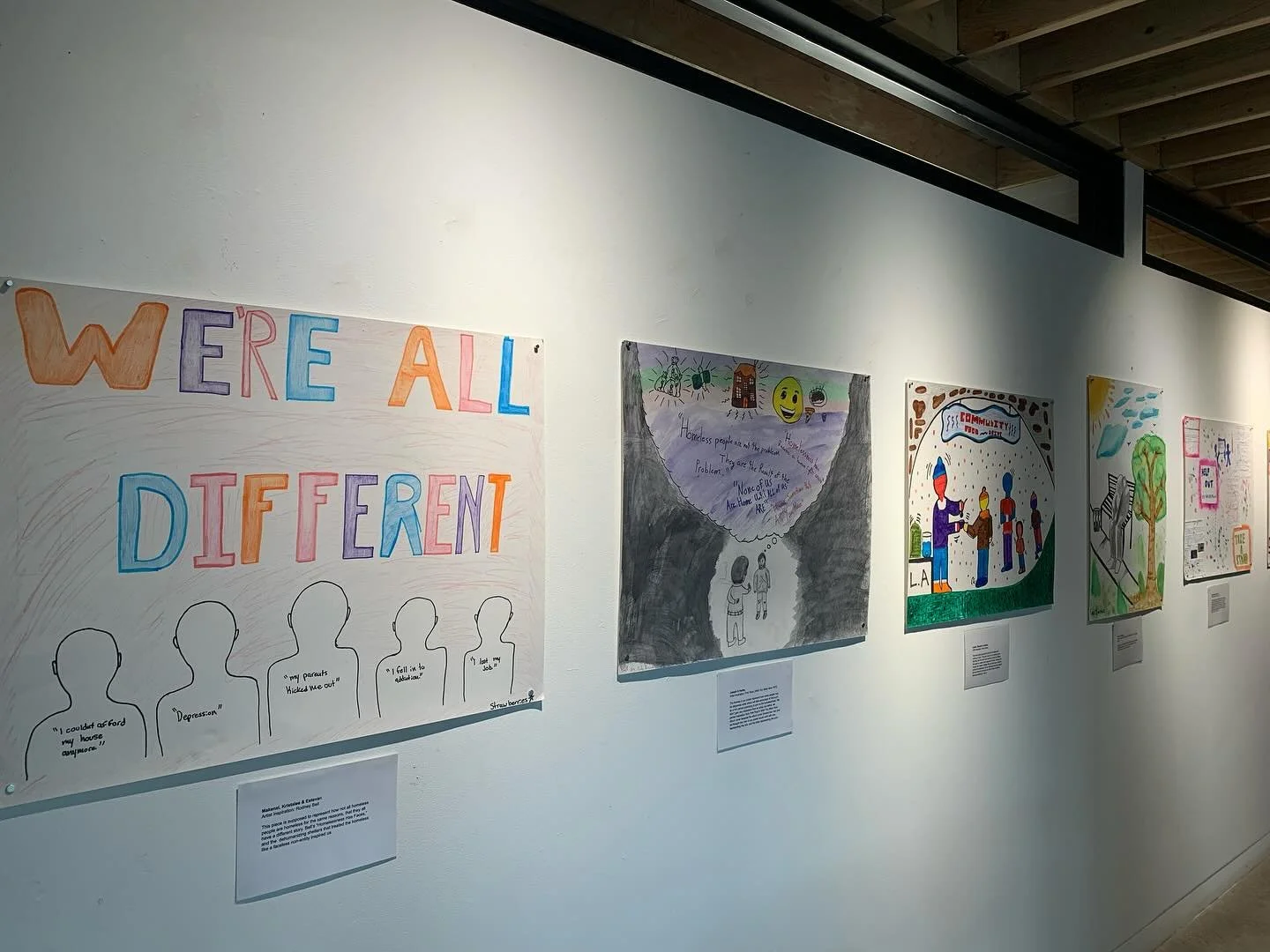 Join us for @abqartwalk tomorrow for the opening reception of Voices of Change: Student Perspectives on Homelessness featuring a collection of posters created by Rio Grande High School Students. Stop by and engage with the artists while exploring thi