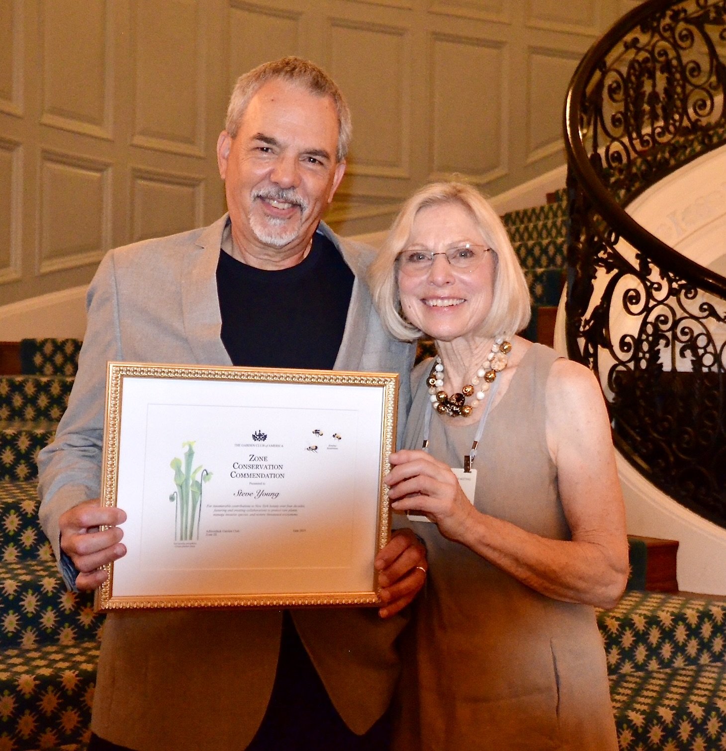 Steve Young and Laura Lehtonen receive GCA awards for serving as experts on the Essex Quarry Project. 