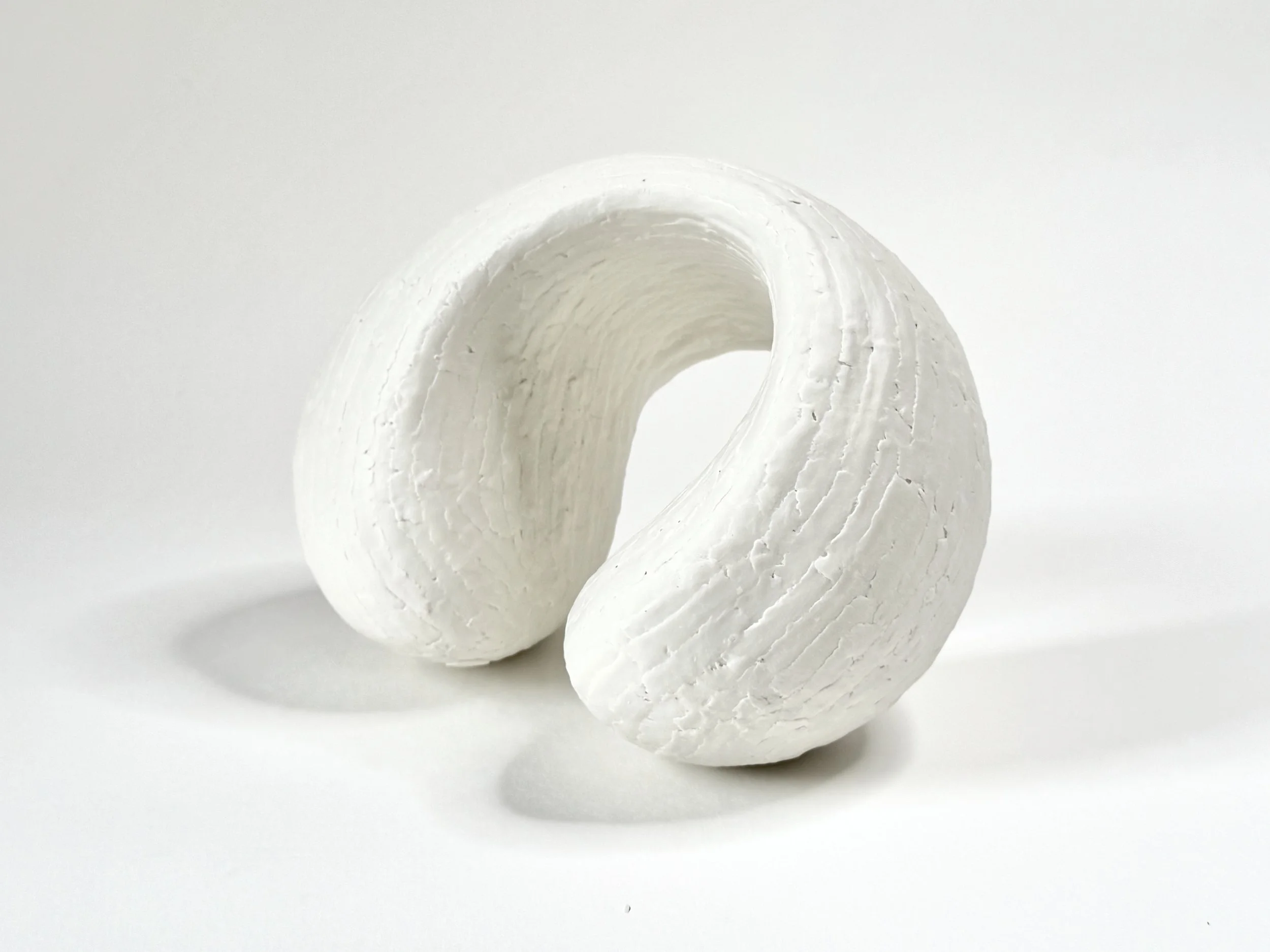 Paper porcelain sculpture with Porcelain de Limoges, color white.