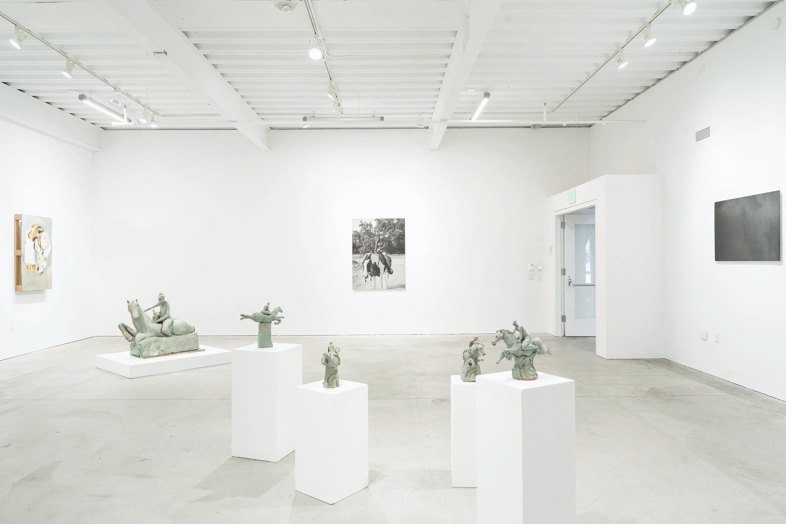 Mane 'n Tail; Casemore Gallery 2024(sculptures by Susannah Israel, painting by Devynn Barnes)