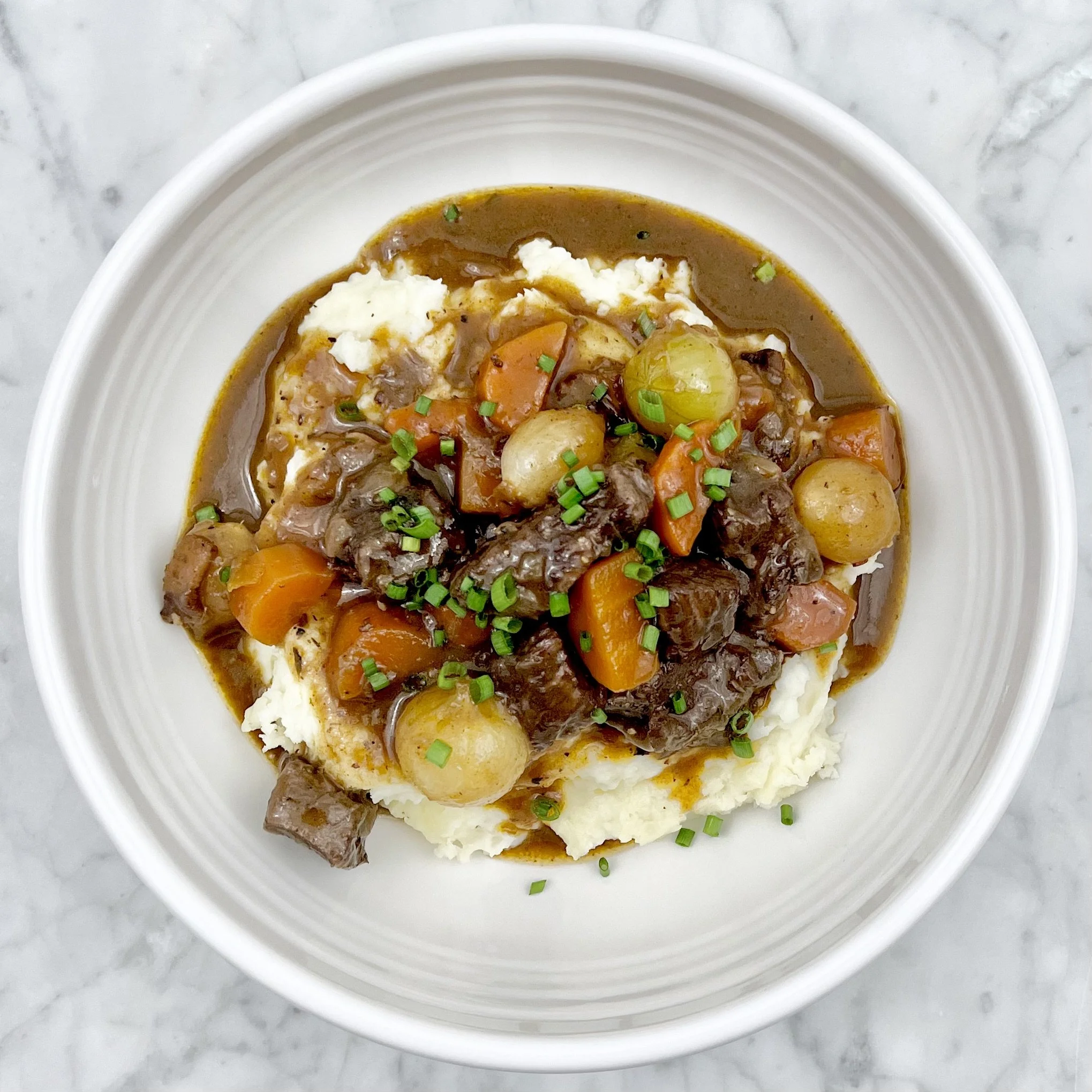 Beef Bourguignon + Mashed Potatoes + Chocolate Cupcakes