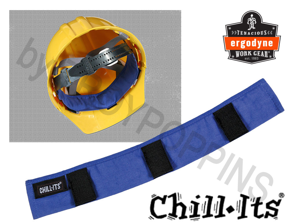Ergodyne Chill-Its Evaporative Cooling Hard Hat Liner, Solid Blue