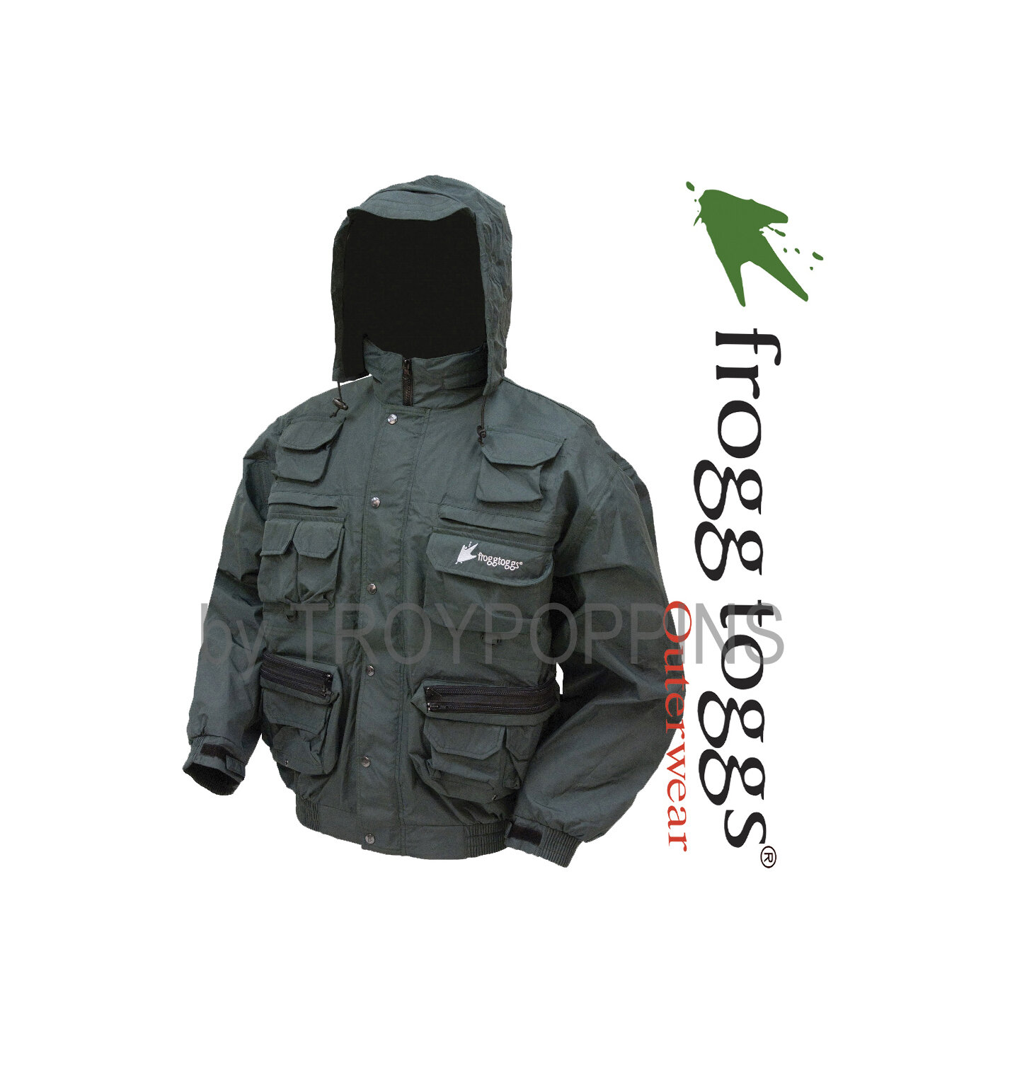 NEW SIZE LARGE MENS FROGG TOGGS CASCADE WADING JACKET IN FOREST GREEN 
