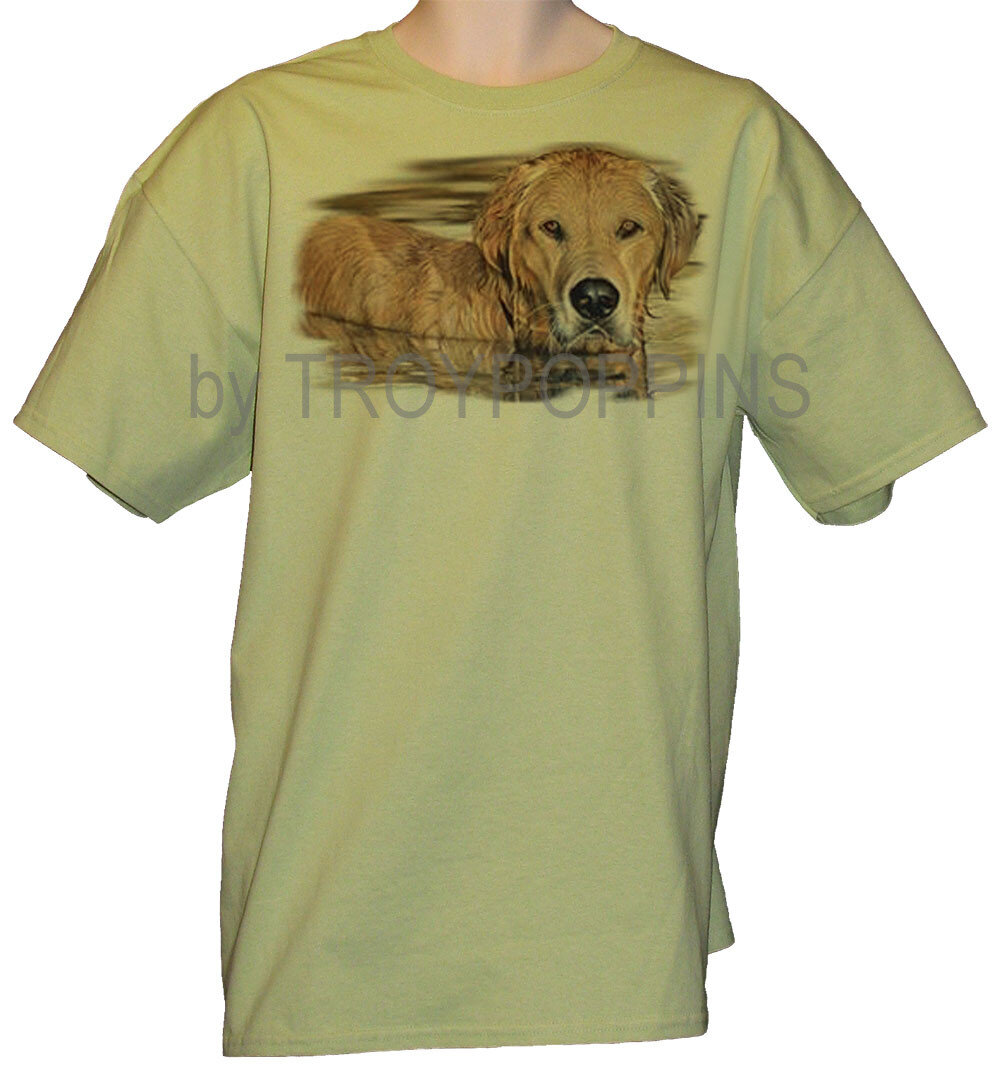 1-GOLDEN MORNING GOLD RETREIVER PET PORTRAIT DOG LOVER TEE-SHIRT GRAPHIC PRINTED (Copy)