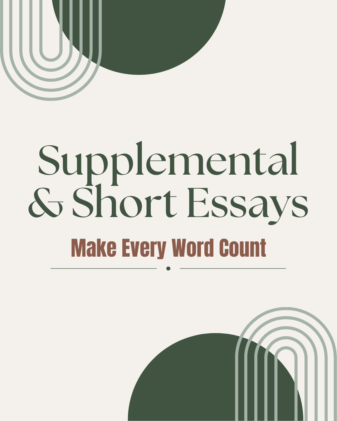 Graduate Admissions: Supplemental & Short Essay Review