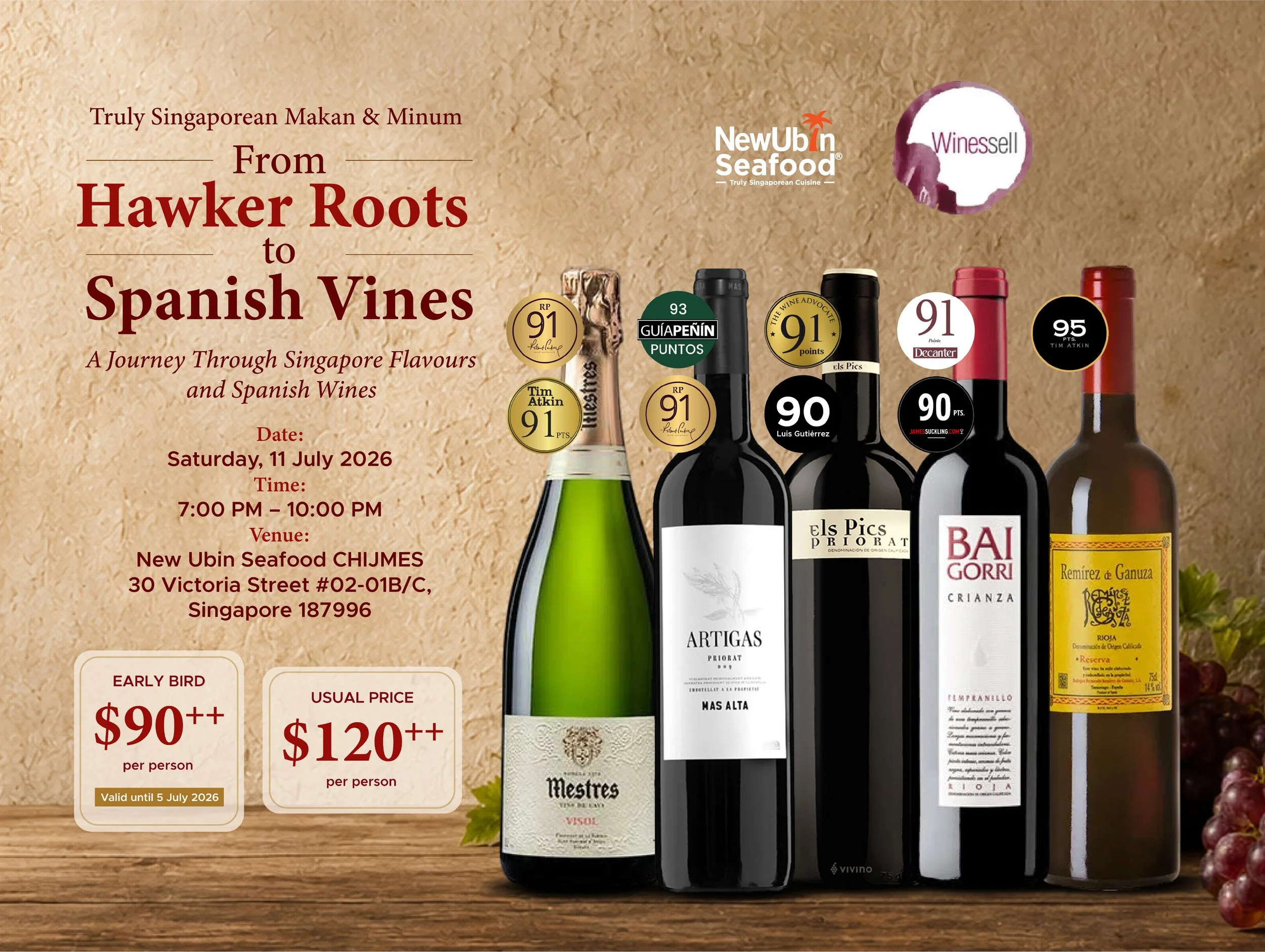 Truly Singaporean Makan &amp; Minum - FROM HAWKER ROOTS TO SPANISH VINES
