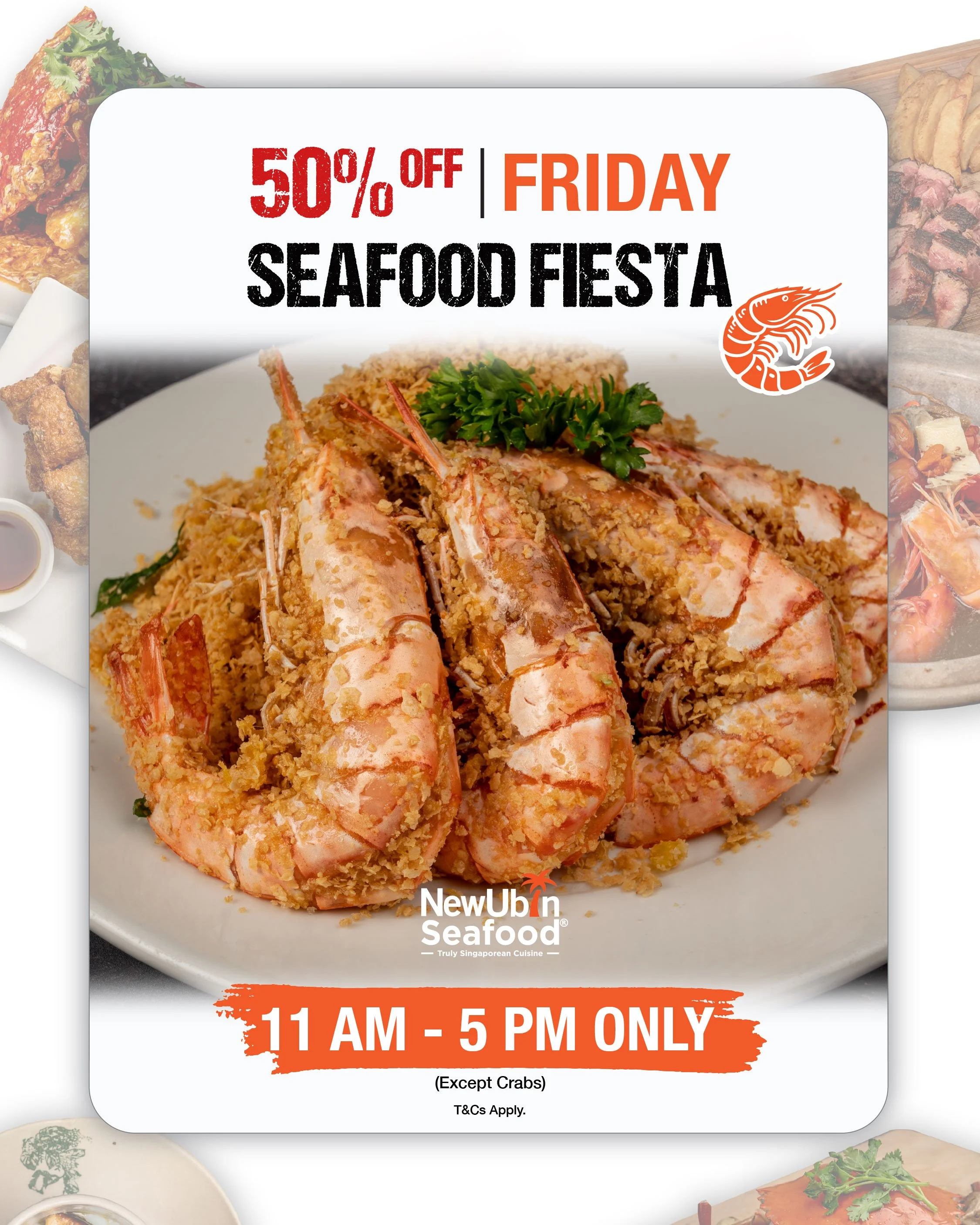 cereal butter prawns Singapore seafood 50 percent off Friday New Ubin Seafood seafood fiesta lunch promotion