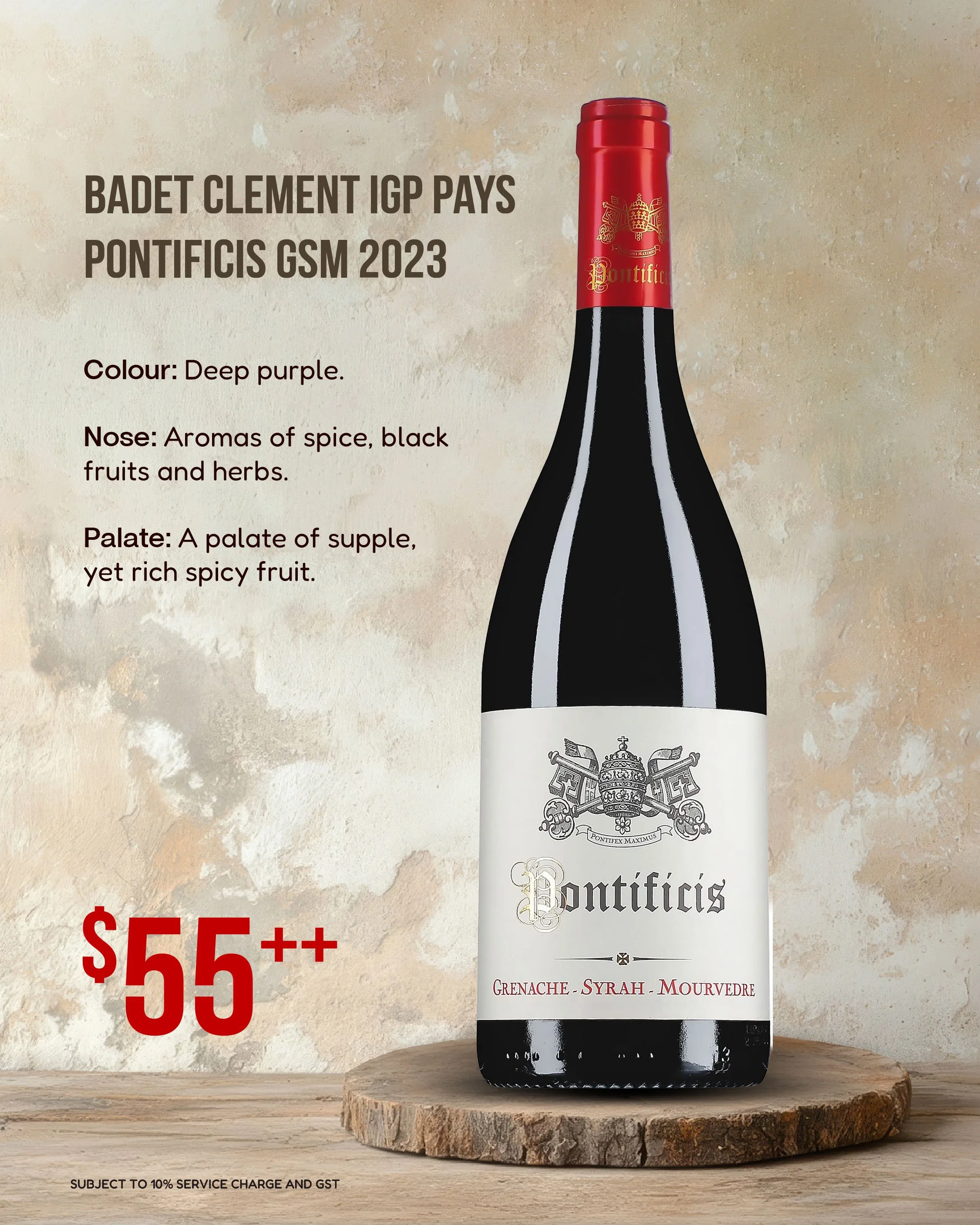 Badet Clement IGP Pays Pontificis Grenache Syrah Mourvedre 2023