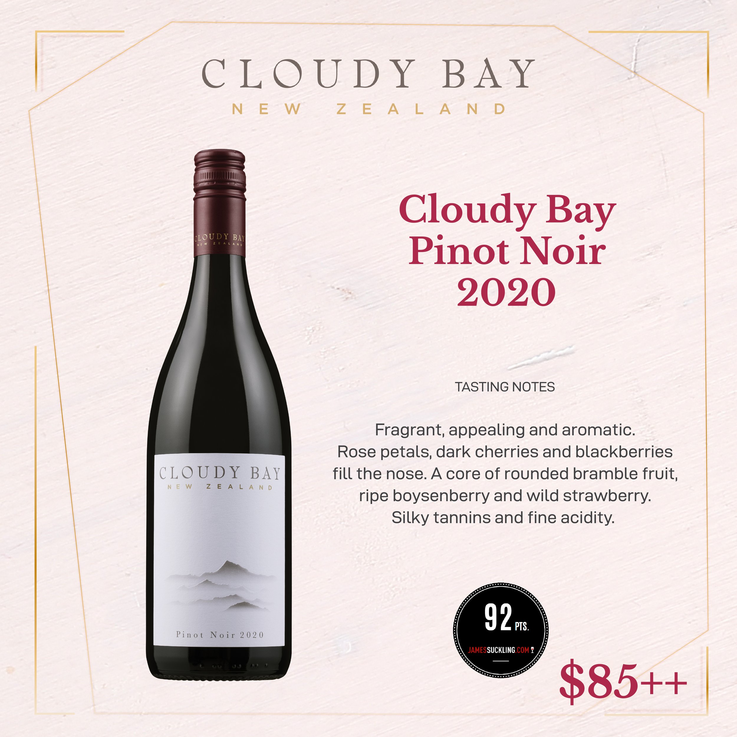 Cloudy Bay Pinot Noir 2020, Marlborough