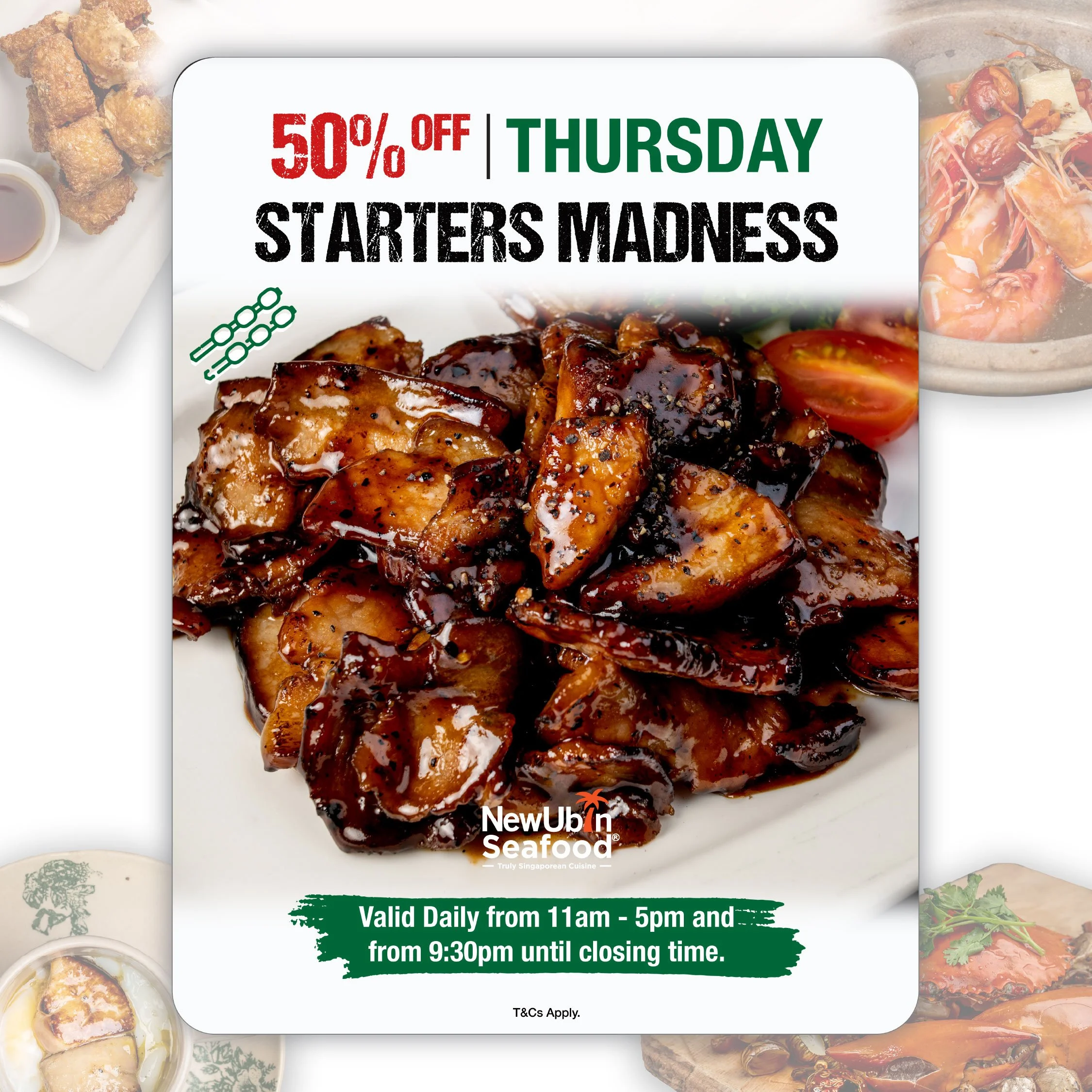 starters platter Singapore 50 percent off Thursday starters madness New Ubin Seafood lunch deal
