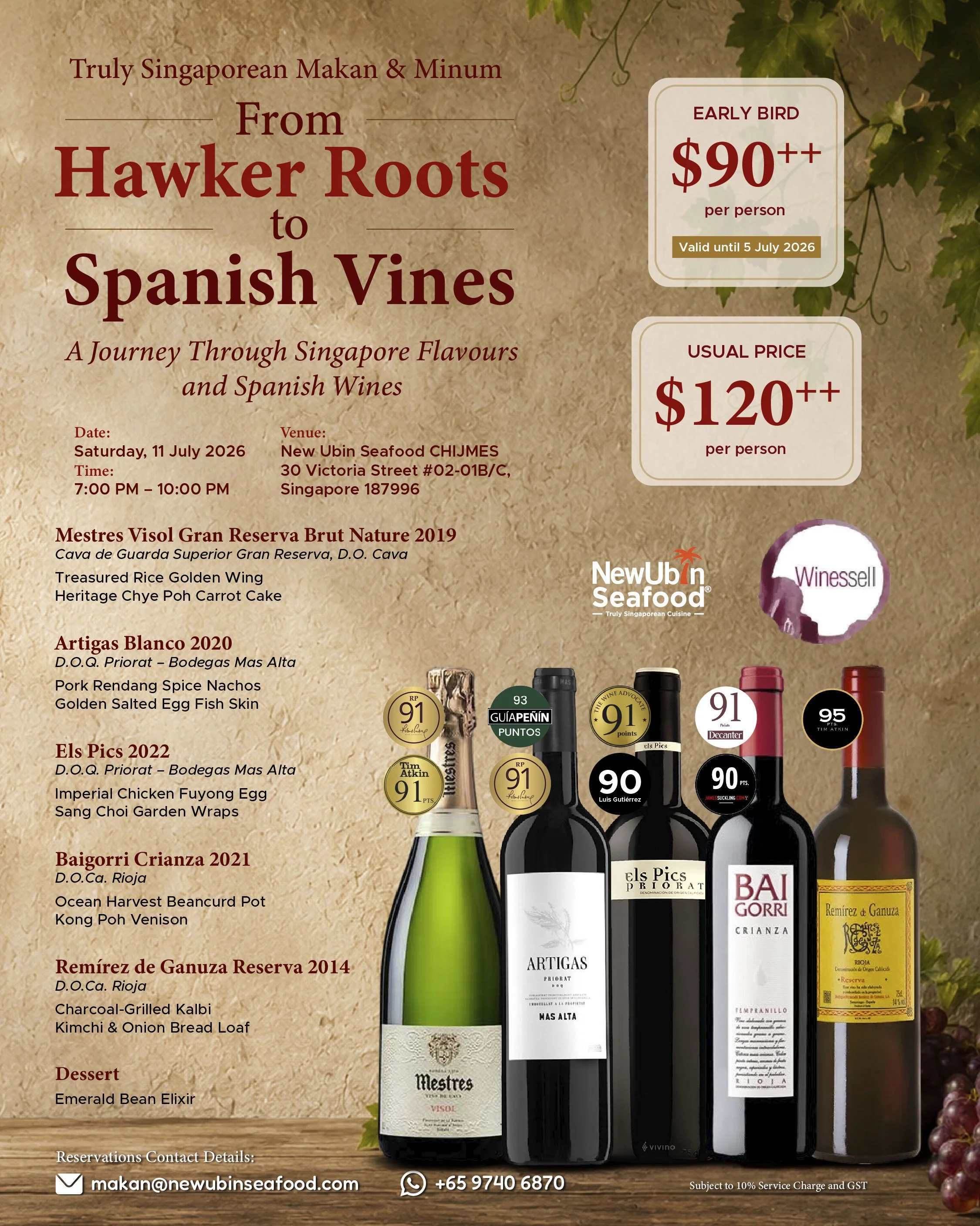 Spanish Wine and Singaporean Food Pairing