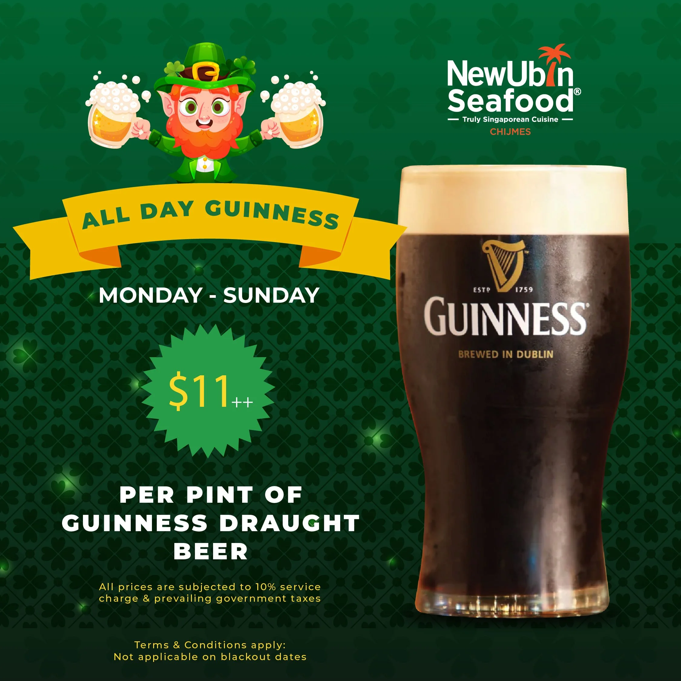 HAPPY HOUR ALL DAY GUINNESS 