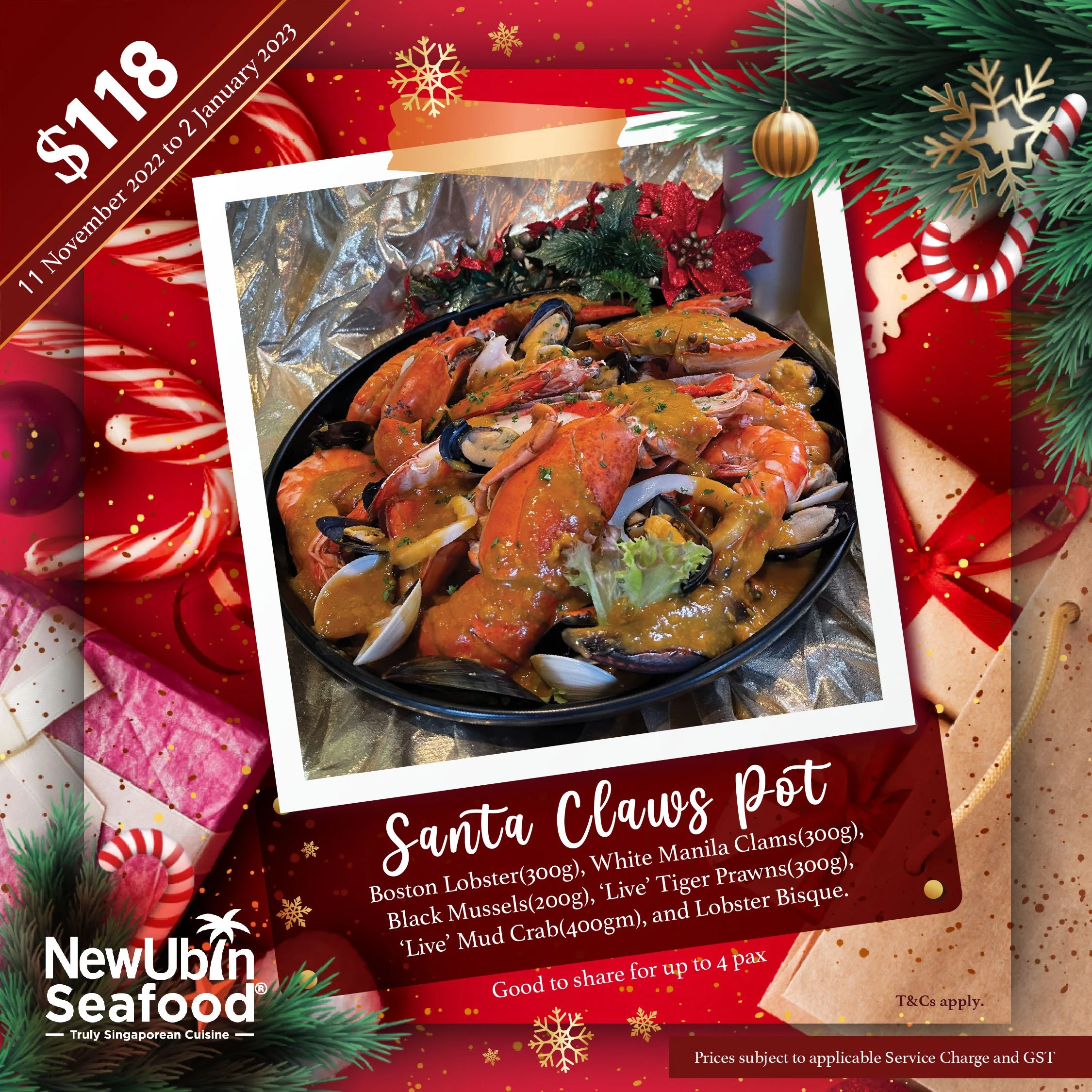 New Ubin Seafood's SANTA CLAWS POT