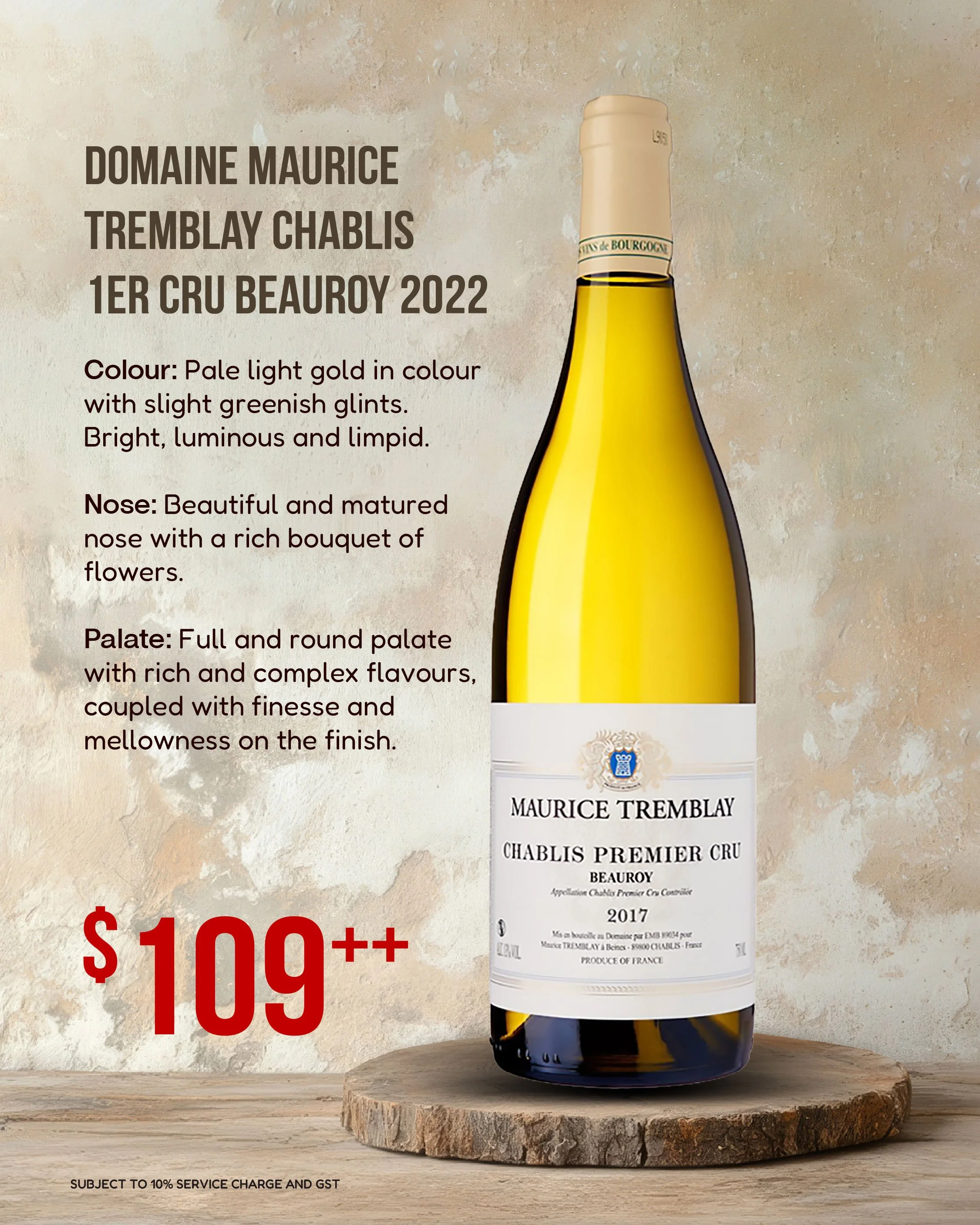Domaine Maurice Tremblay Chablis 1er Cru Beauroy 2022