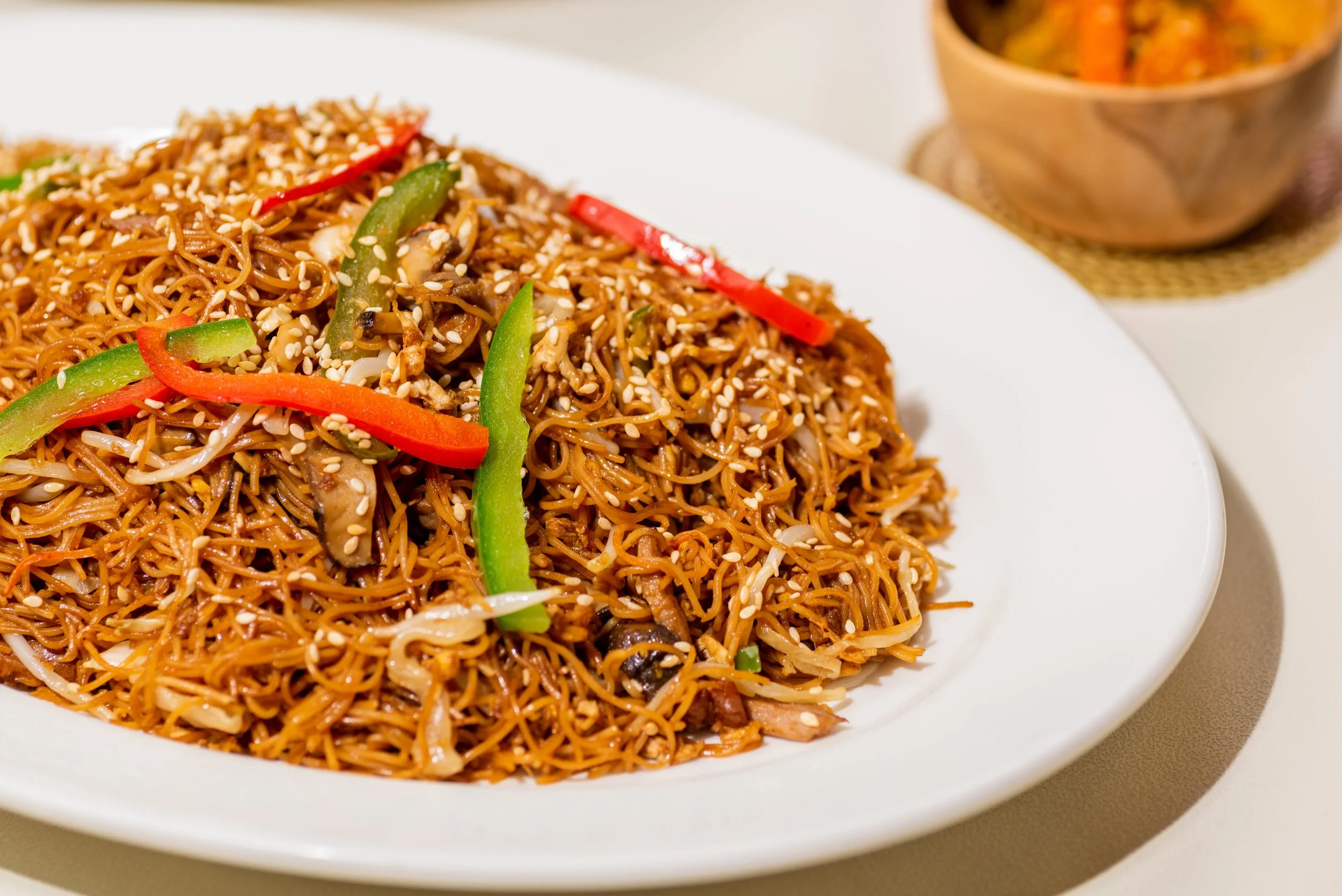 Fried Mee Sua with Smoked Duck Meat 
