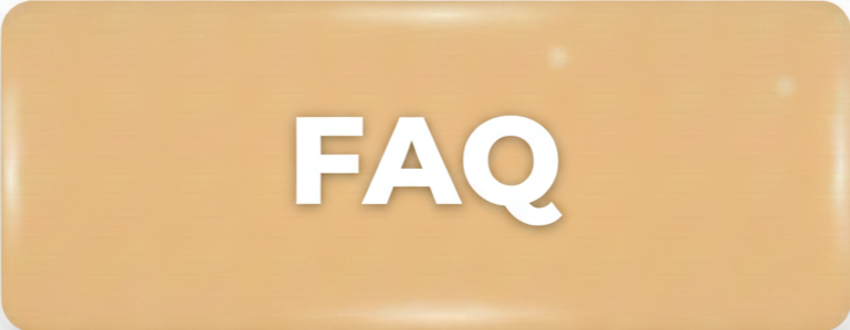 Beige background with large white text reading "FAQ" in the center.