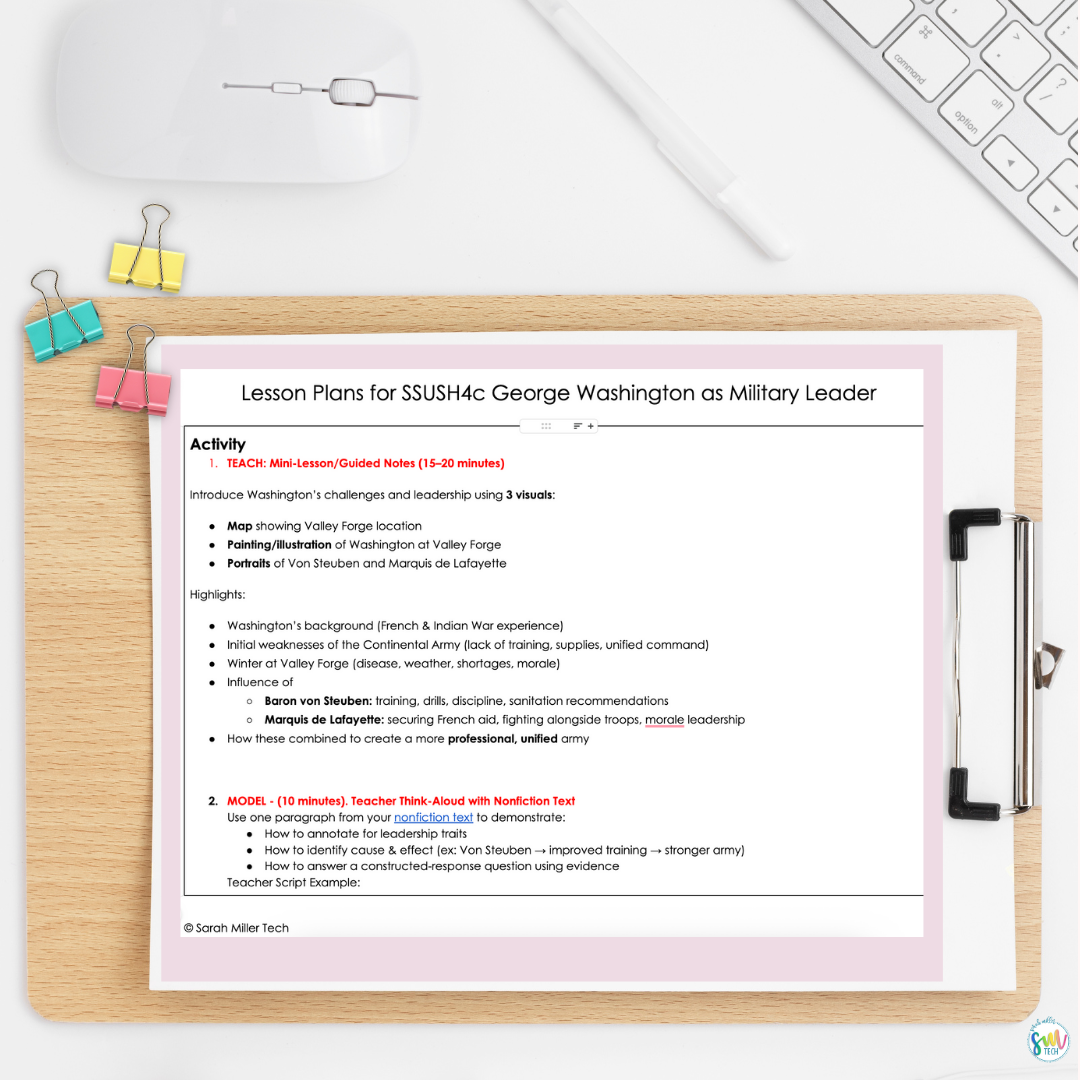 screenshot of free lesson plan printable