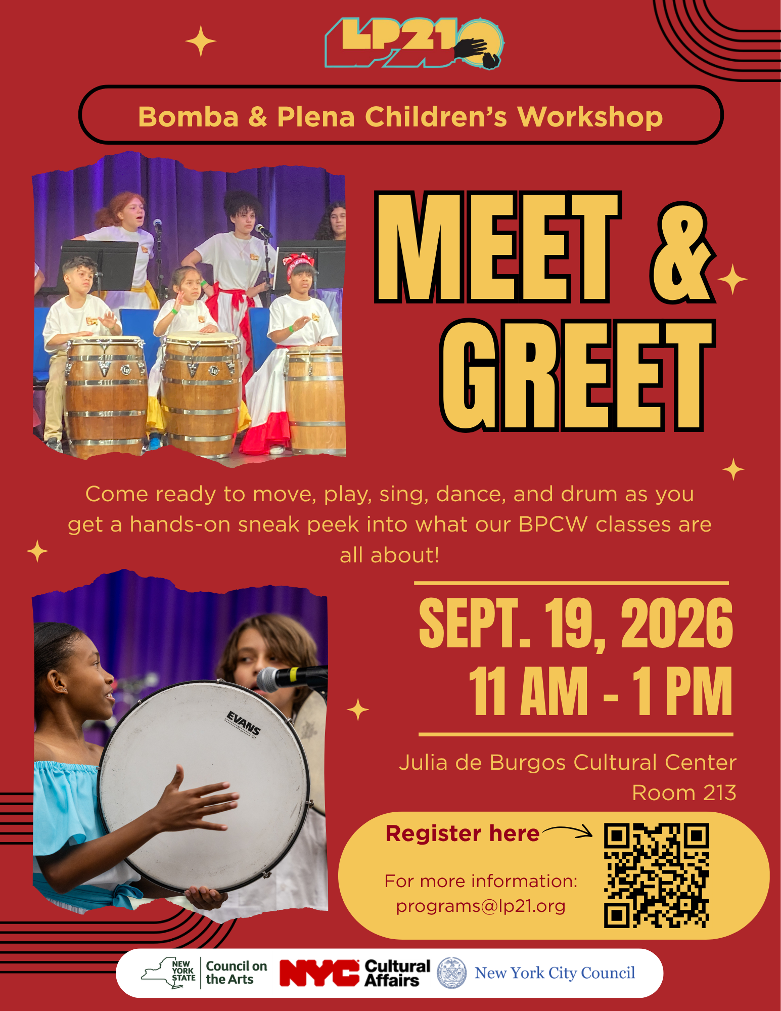 Bomba &amp; Plena Children’s Workshop Meet &amp; Greet