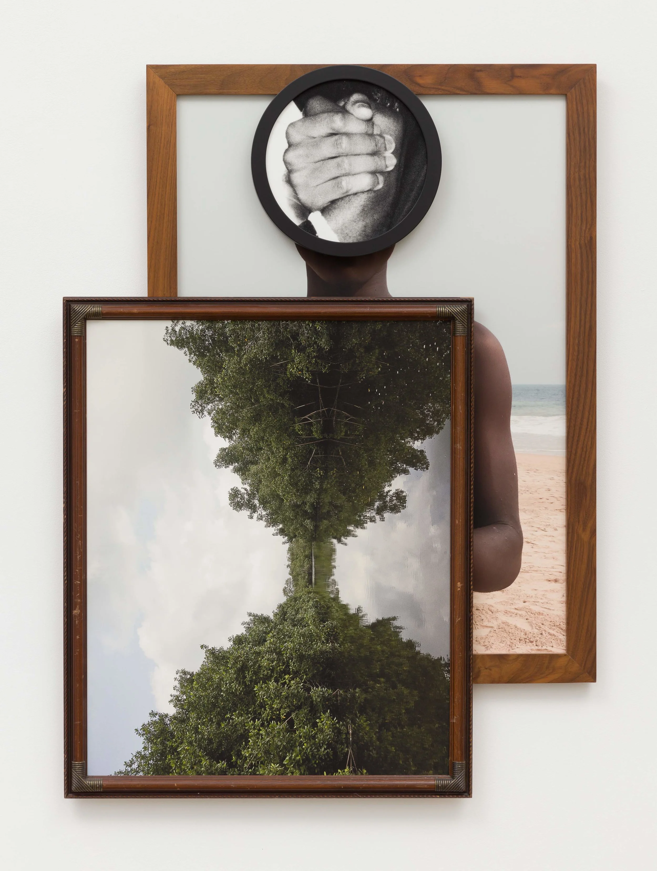 Maya Venus, 2018 Three archival pigment prints in found frames and artist's frames and UV laminate // 47 1/4 x 34 3/4 x 2 in