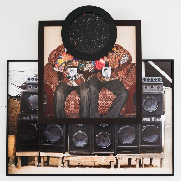 Cosmic Speakers, 2015 Three archival pigment prints, found antique frames // 46 1/2 x 43 3/4 x 4 1/2 in