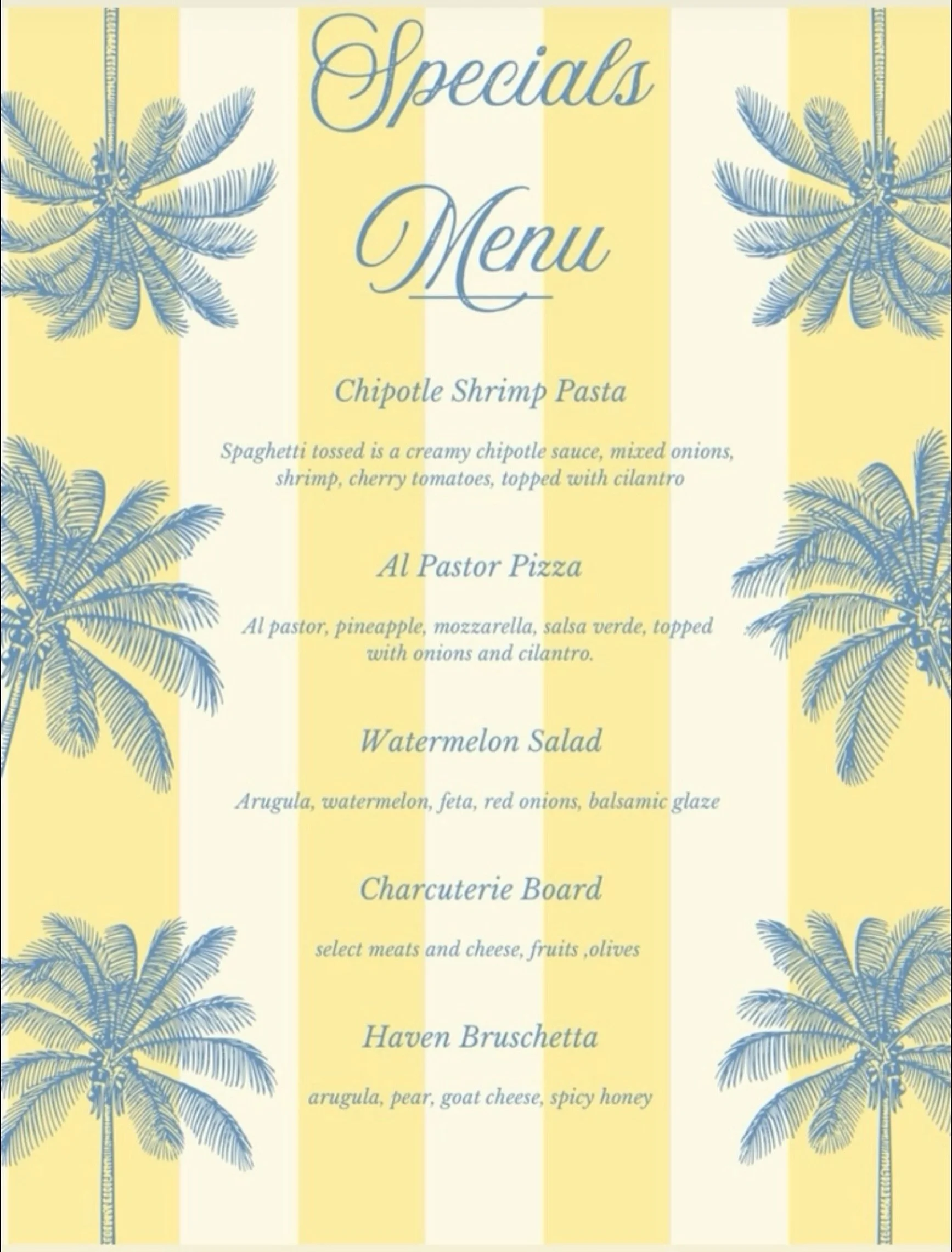 🌴 New Flavors Have Landed at The Haven! 🌴

Kensington, your summer palate just got a major upgrade. We&rsquo;ve been busy in the kitchen crafting a new Specials Menu that brings those tropical, breezy vibes straight to your table. 

From spicy past