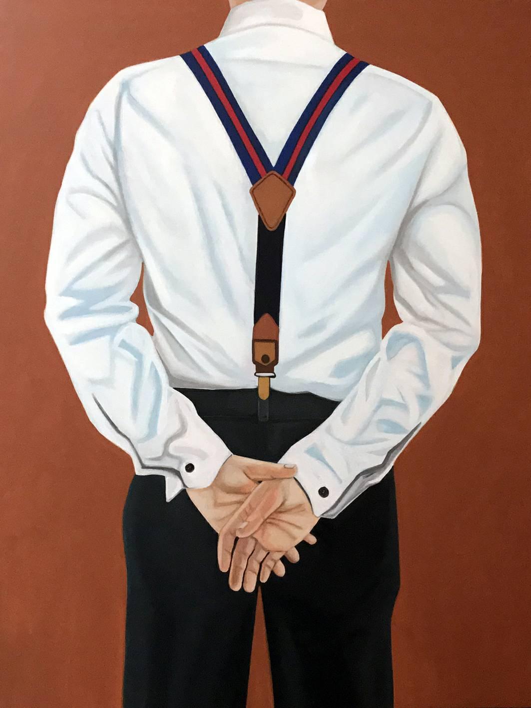 Self Portrait with Suspenders, Oil on canvas, 120 x 90 cm, 2019 