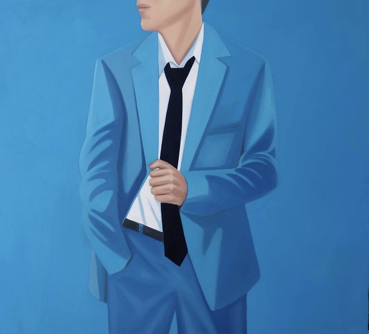 Mr. Blue, Oil on canvas, 130 x 120 cm, 2019