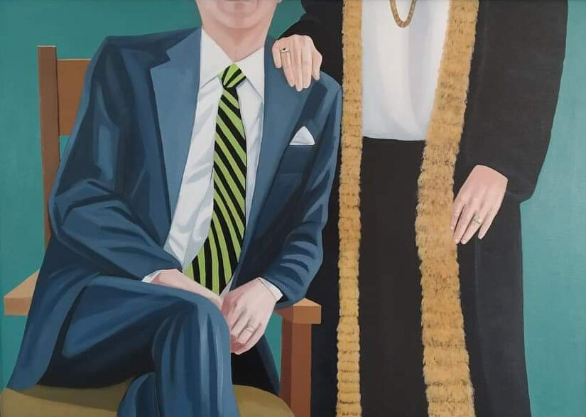 Portrait of Rebecca Johnson and Robert Entrop, Acrylic on canvas, 86 cm x 61 cm 2019
