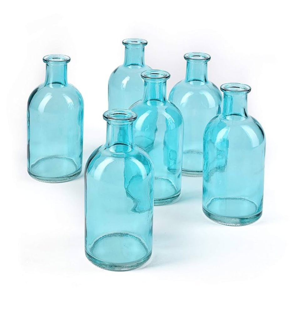 turquoise bottle bud vases
